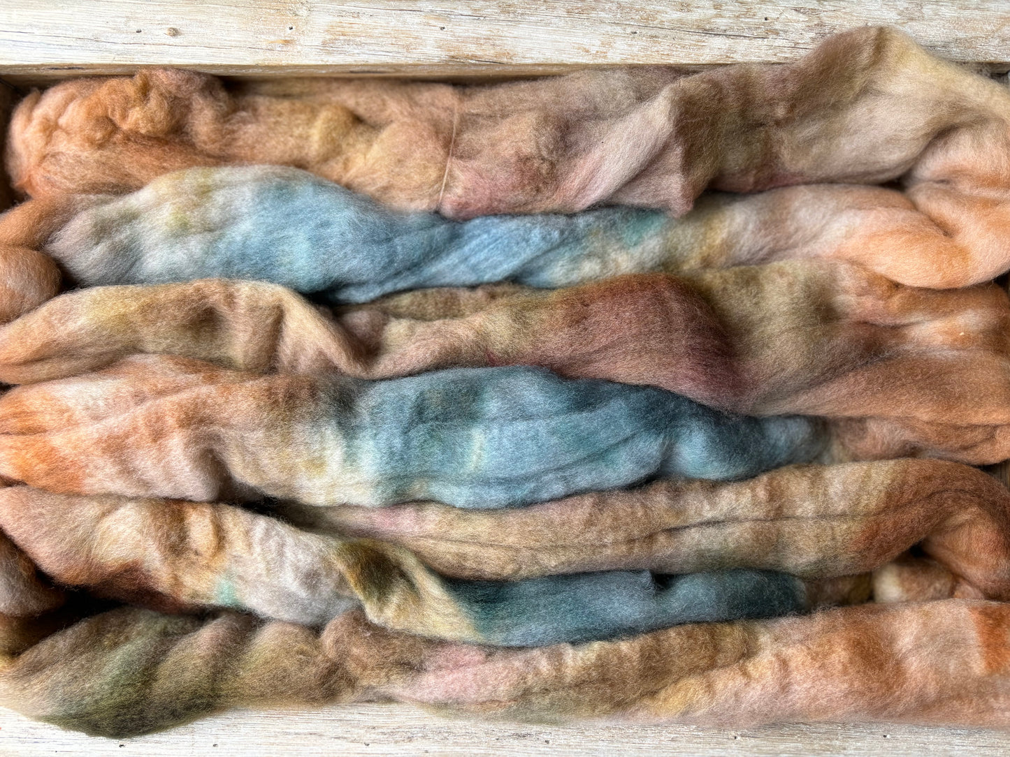 One of a Kind Batch - 100 grams of Spinning Fibre - Untreated Merino Wool 22 Micron - Hand Dyed Combed Top
