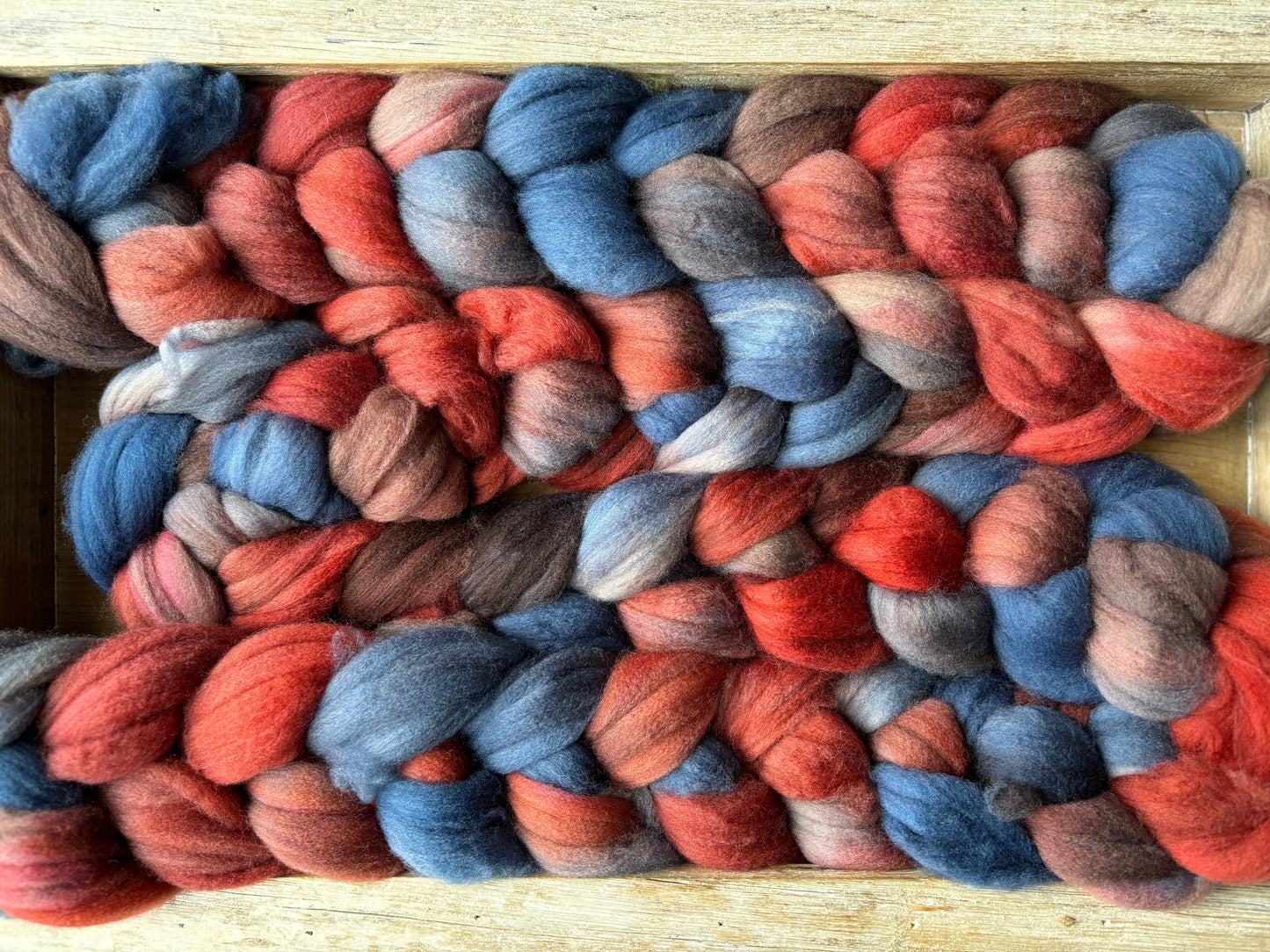 One of a Kind Batch - 100 grams of Spinning Fibre - 80% Superwash Merino Wool/ 20% Nylon - 22.5 Micron - Hand Dyed Combed Top