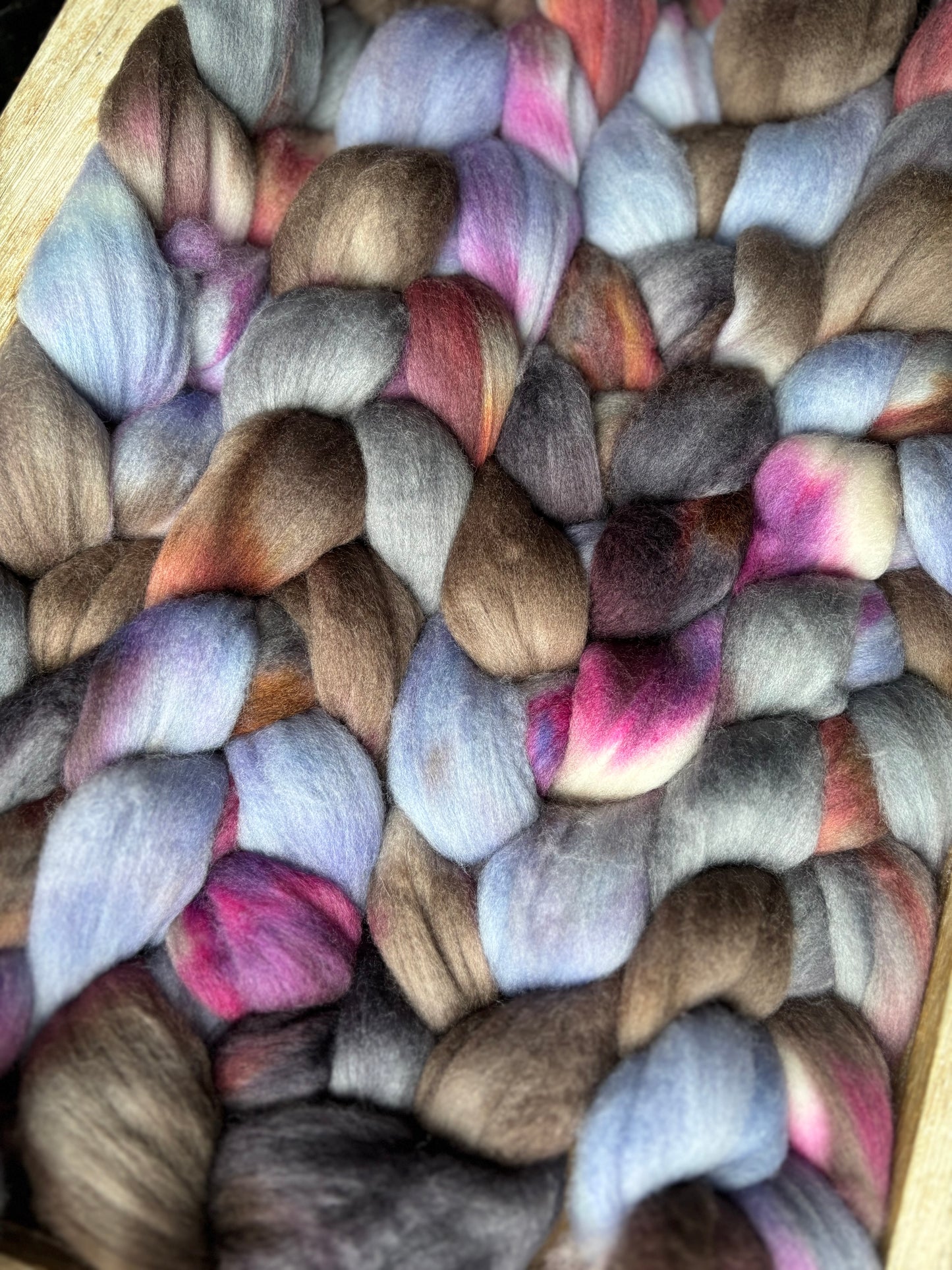 One of a Kind Batch - 100 grams of Spinning Fibre - Untreated Merino Wool 22 Micron - Hand Dyed Combed Top