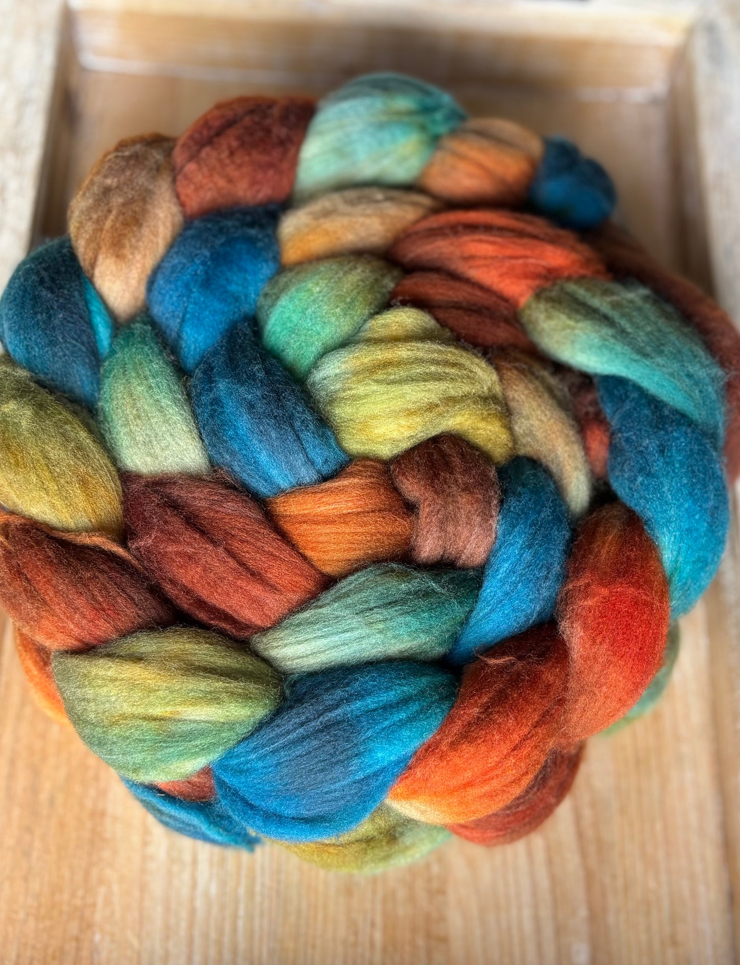 One of a Kind Batch - 100 grams of Spinning Fibre - 80% Superwash Merino Wool/ 20% Nylon - 22.5 Micron - Hand Dyed Combed Top