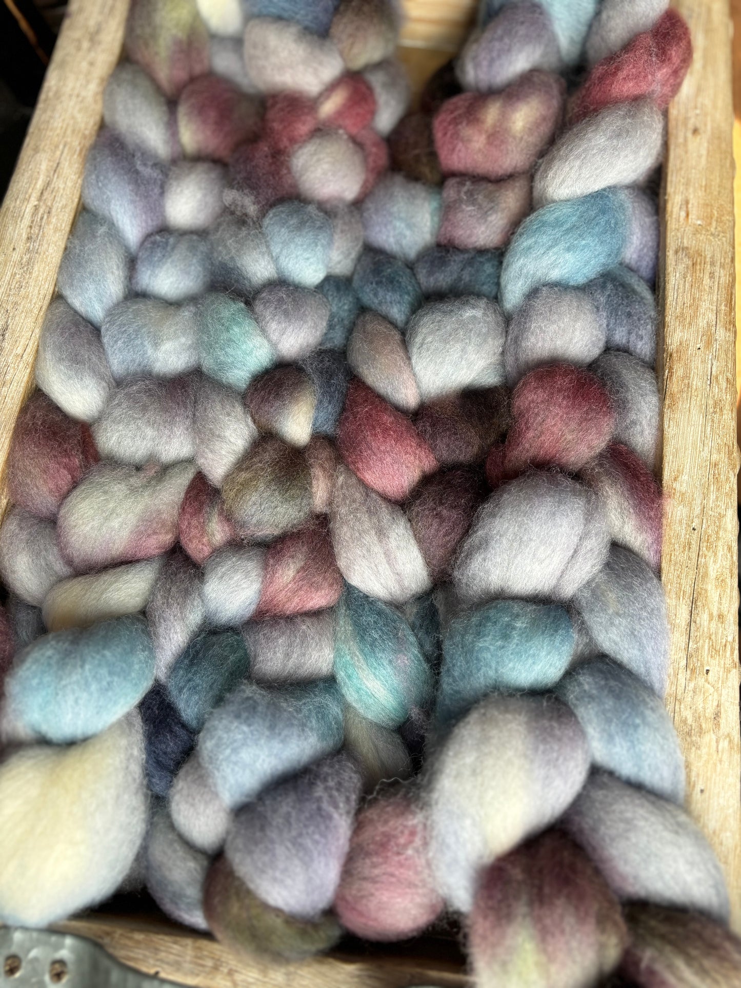 One of a Kind Batch - 100 grams of Spinning Fibre - Bluefaced Leicester Wool - 26 Micron - Hand Dyed Combed Top