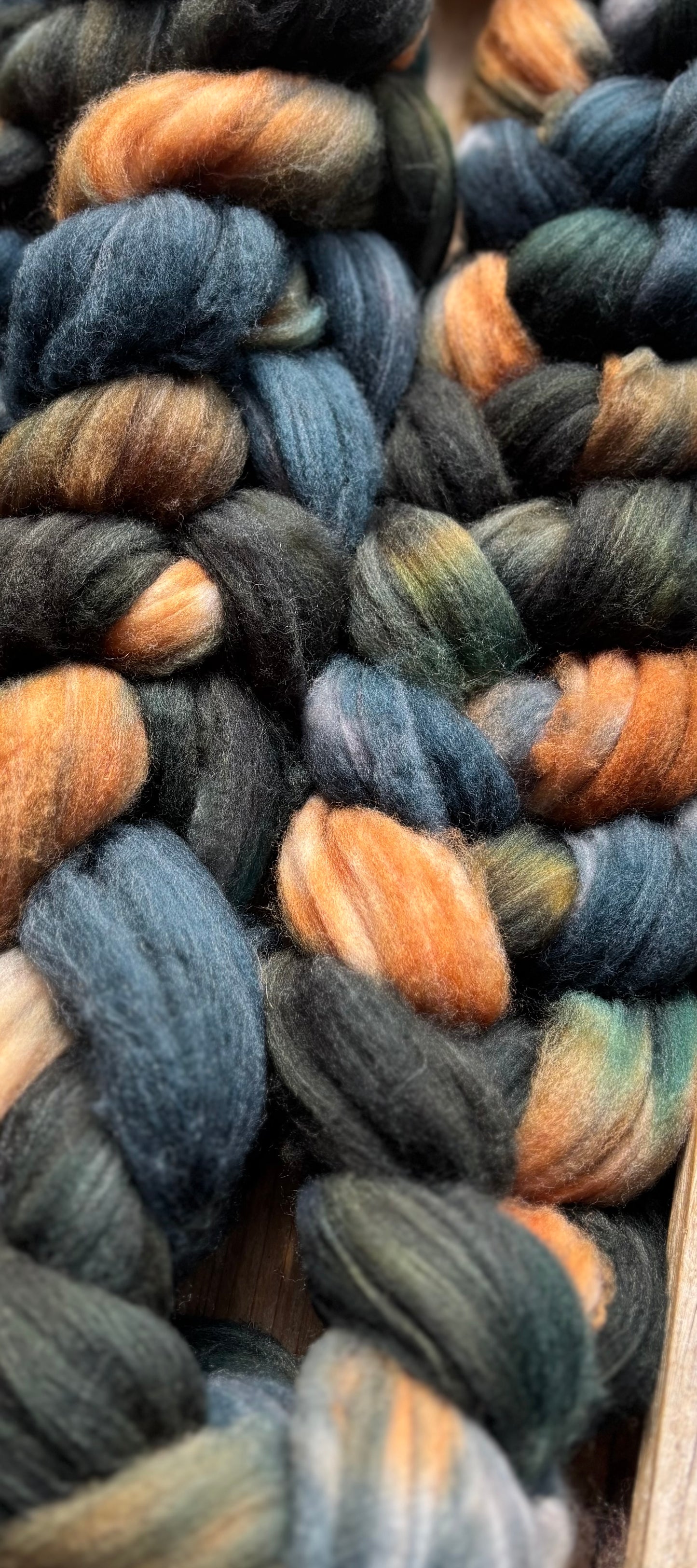 One of a Kind Batch - 100 grams of Spinning Fibre - 80% Superwash Merino Wool/ 20% Nylon - 22.5 Micron - Hand Dyed Combed Top