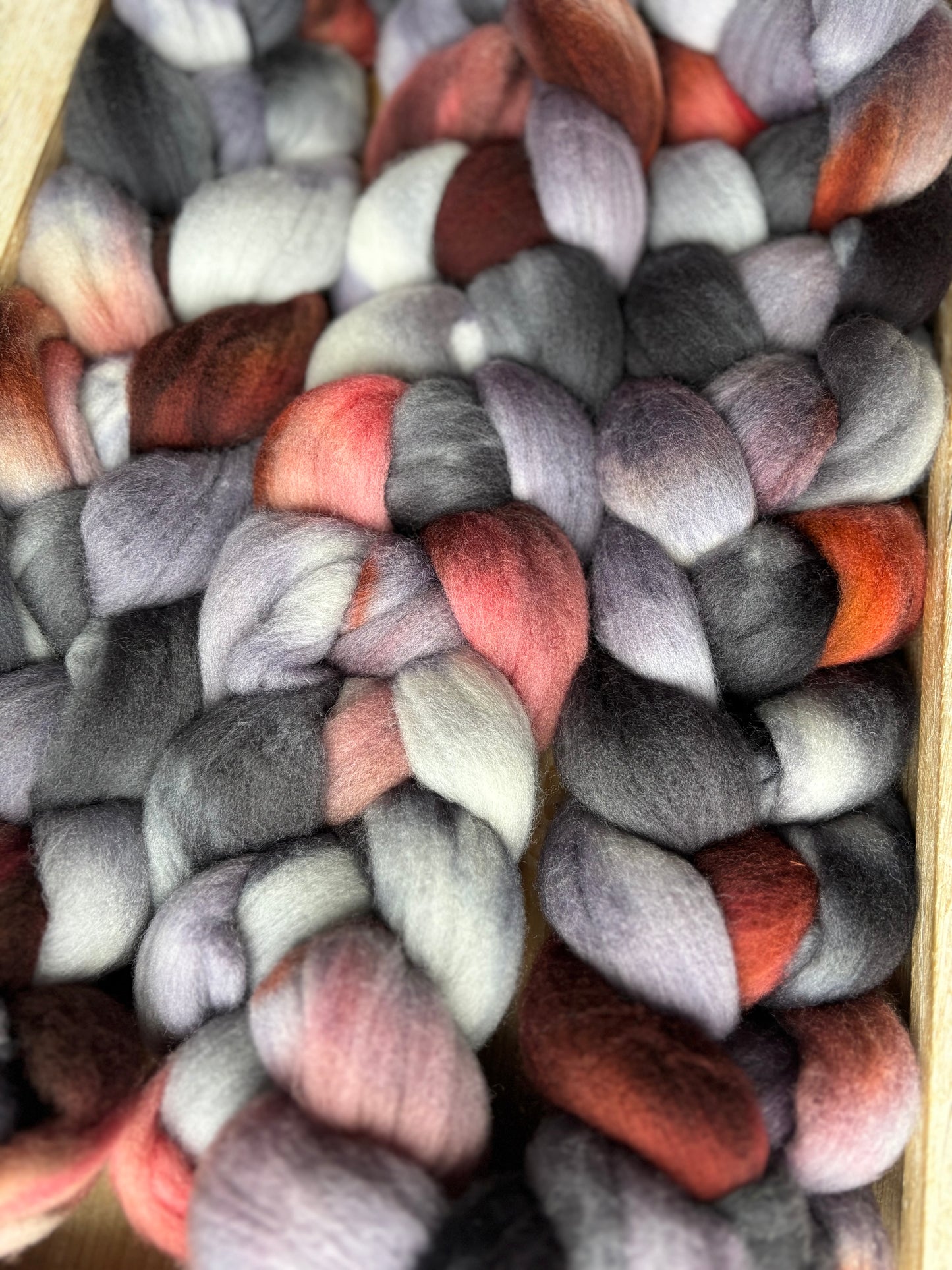 One of a Kind Batch - 100 grams of Spinning Fibre - 100% Targhee - 23 Micron - Hand Dyed Combed Top