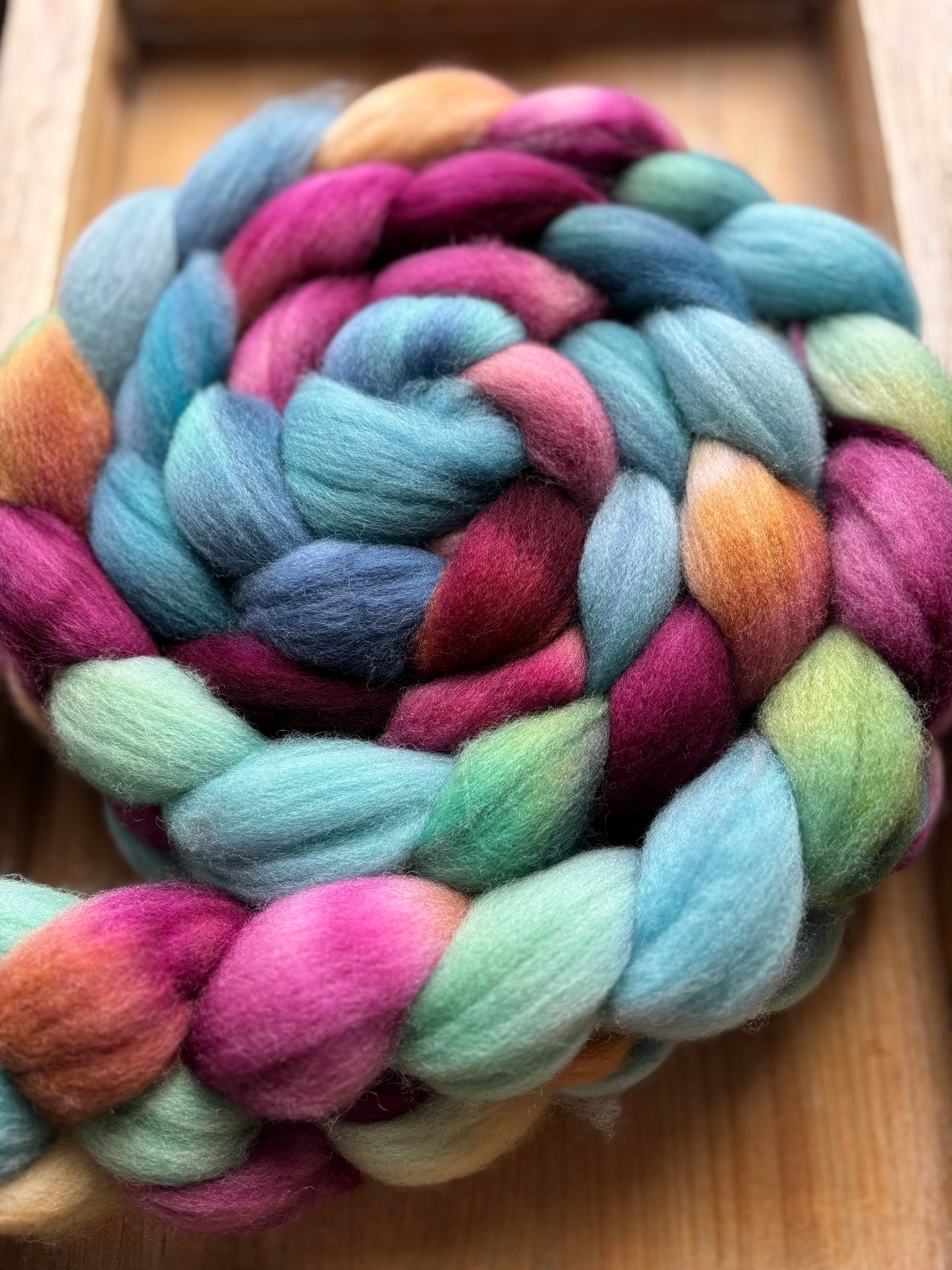 One of a Kind Batch - 100 grams of Spinning Fibre - 100% Polwarth - 22 Micron - Hand Dyed Combed Top