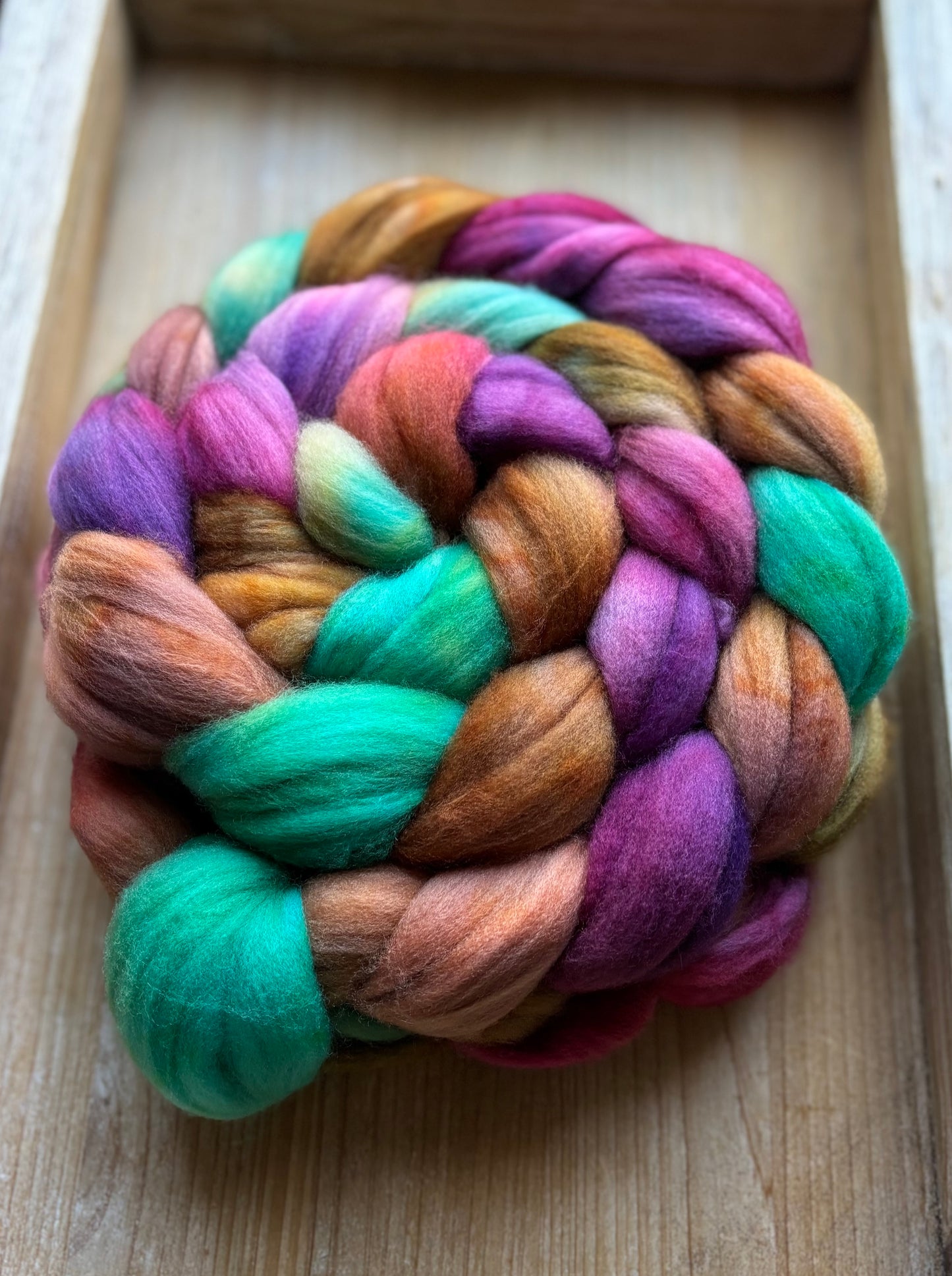 One of a Kind Batch - 100 grams of Spinning Fibre - Superwash Merino Wool 22 Micron - Hand Dyed Combed Top
