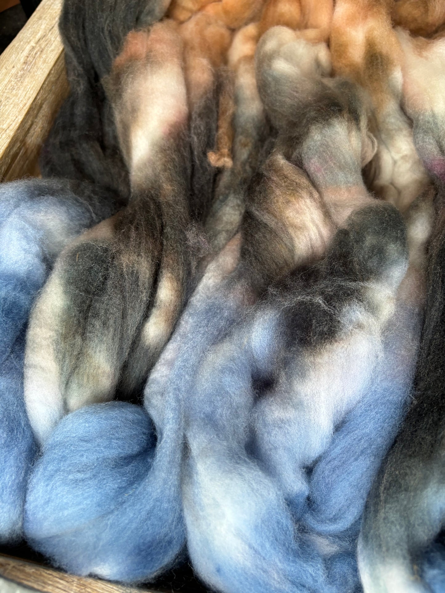 One of a Kind Batch - 100 grams of Spinning Fibre - 80% Superwash Merino Wool/ 20% Nylon - 22.5 Micron - Hand Dyed Combed Top