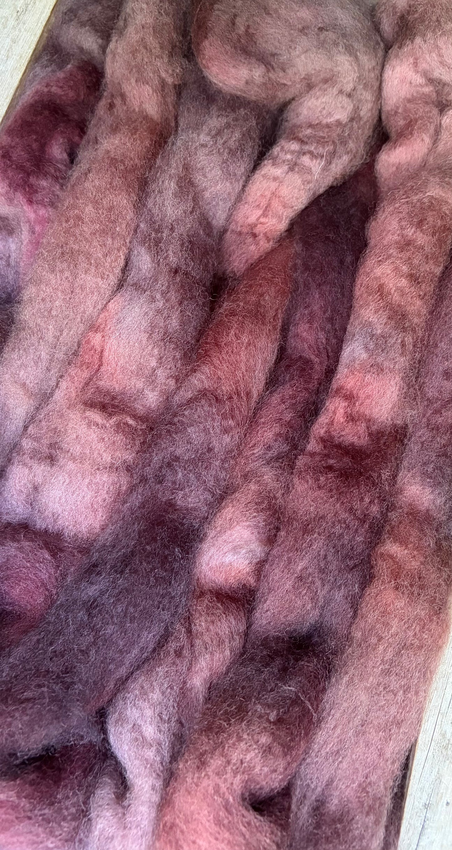 Bluefaced Leicester Wool - 26 Micron - One of a Kind Batch - 100 grams of Spinning Fibre - Hand Dyed Combed Top