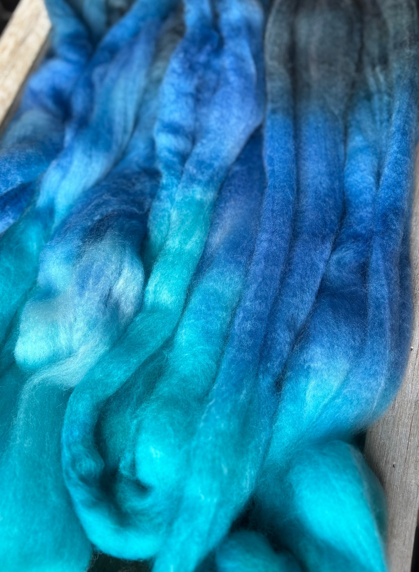 One of a Kind Batch - 100 grams of Spinning Fibre - 80% Superwash Merino Wool/ 20% Nylon - 22.5 Micron - Hand Dyed Combed Top