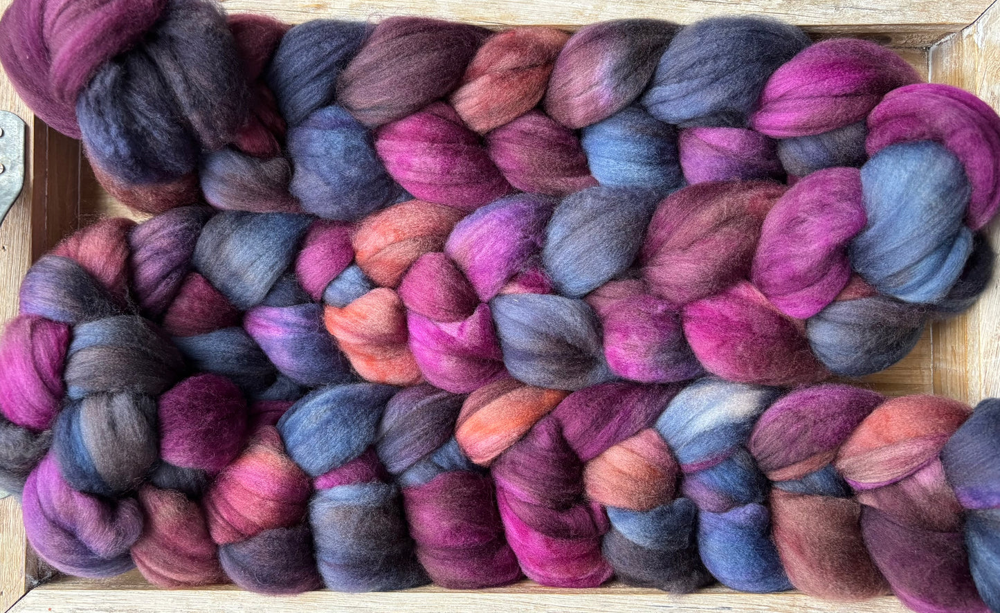 One of a Kind Batch - 100 grams of Spinning Fibre - Superwash Merino Wool 22 Micron - Hand Dyed Combed Top