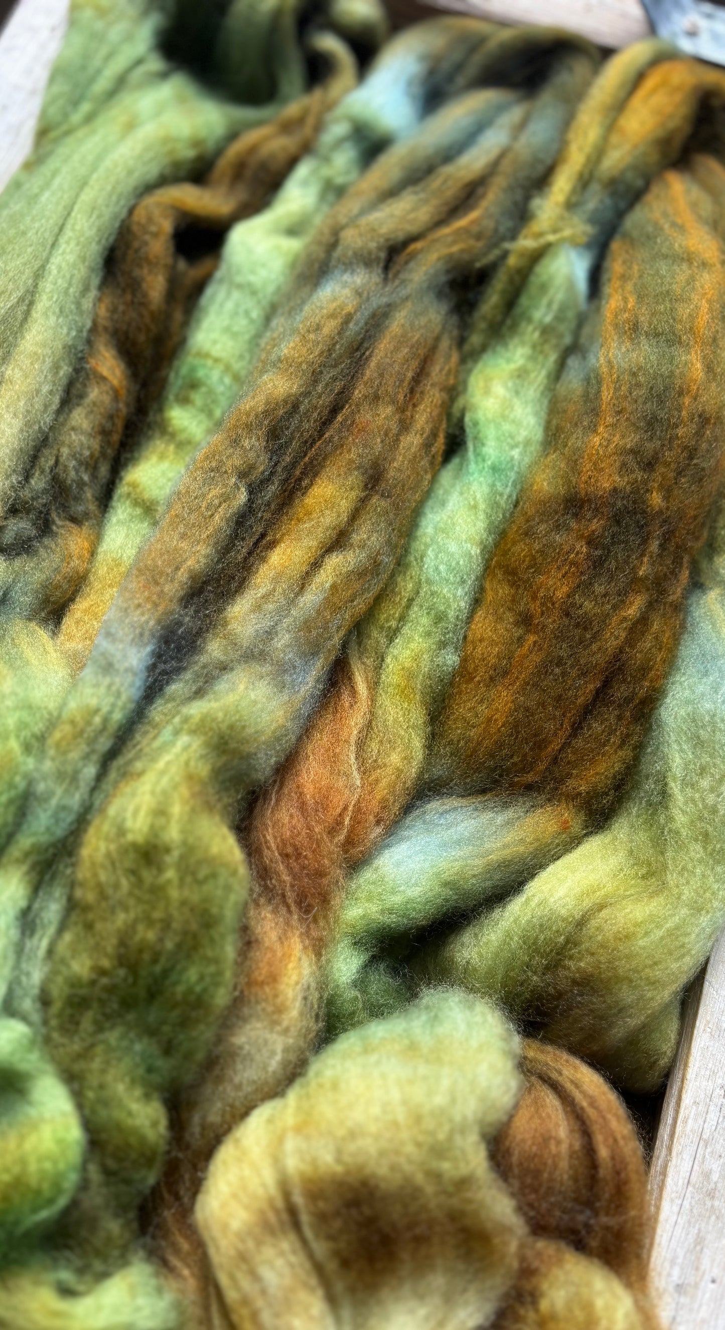 One of a Kind Batch - 100 grams of Spinning Fibre - 80% Superwash Merino Wool/ 20% Nylon - 22.5 Micron - Hand Dyed Combed Top