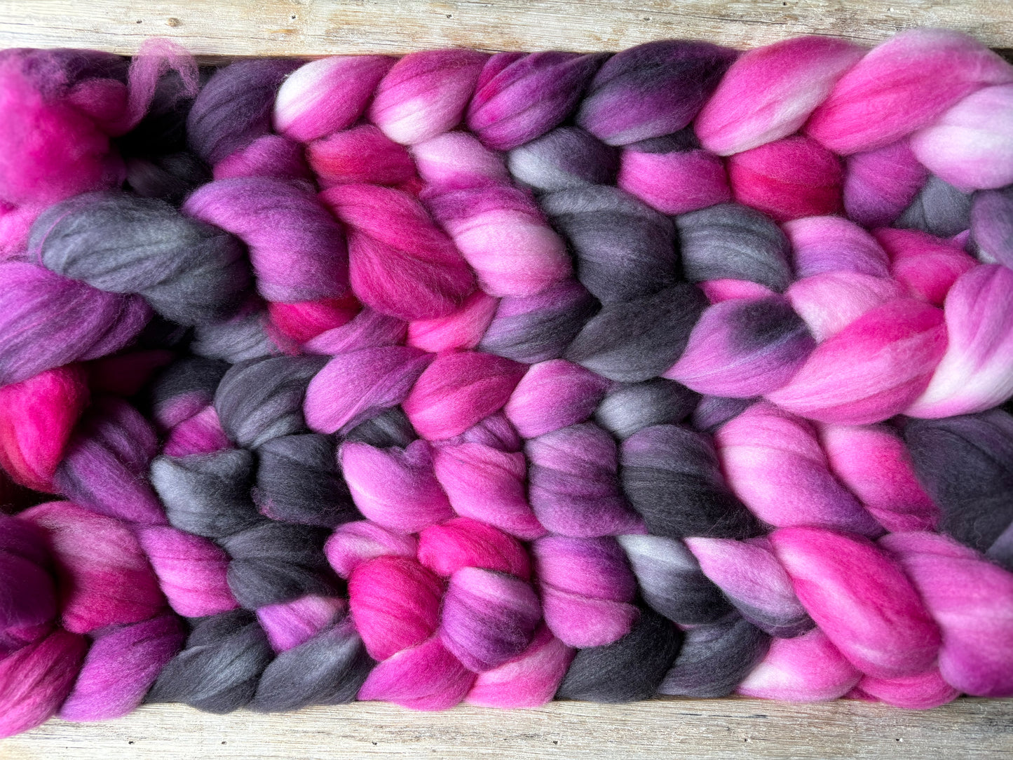 One of a Kind Batch - 100 grams of Spinning Fibre - 80% Superwash Merino Wool/ 20% Nylon - 22.5 Micron - Hand Dyed Combed Top
