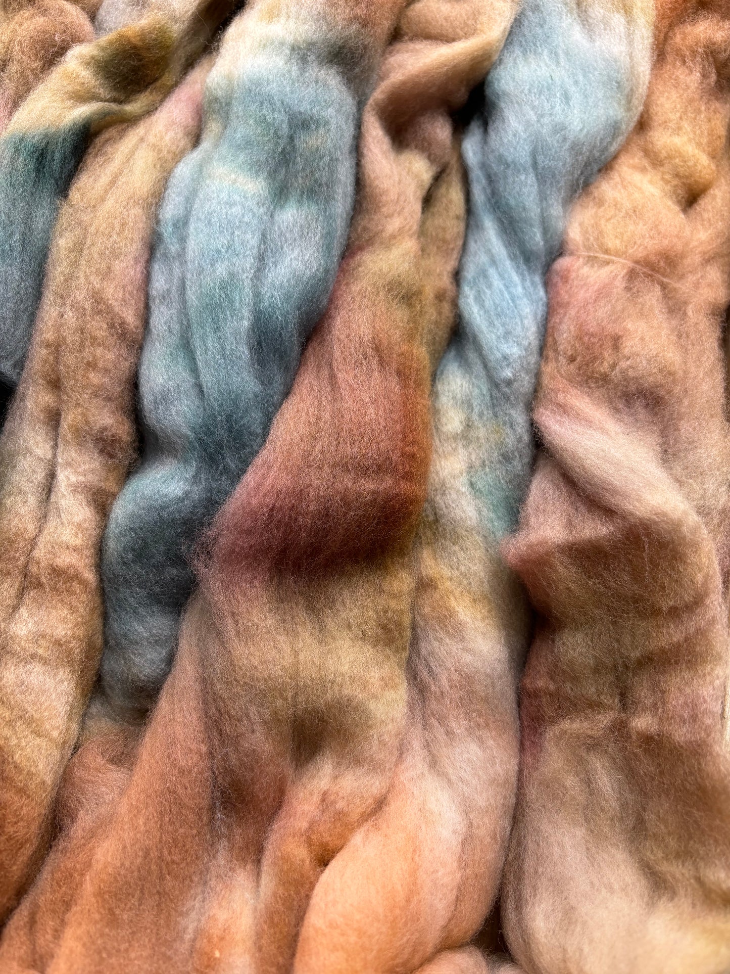 One of a Kind Batch - 100 grams of Spinning Fibre - Untreated Merino Wool 22 Micron - Hand Dyed Combed Top