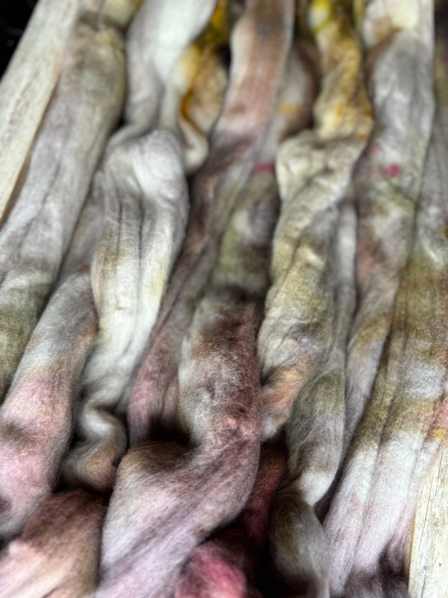 One of a Kind Batch - 100 grams of Spinning Fibre - Untreated Merino Wool 22 Micron - Hand Dyed Combed Top