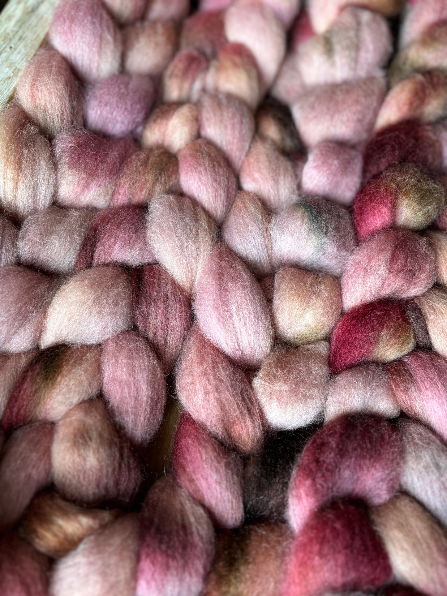One of a Kind Batch - 100 grams of Spinning Fibre - Bluefaced Leicester Wool - 26 Micron - Hand Dyed Combed Top