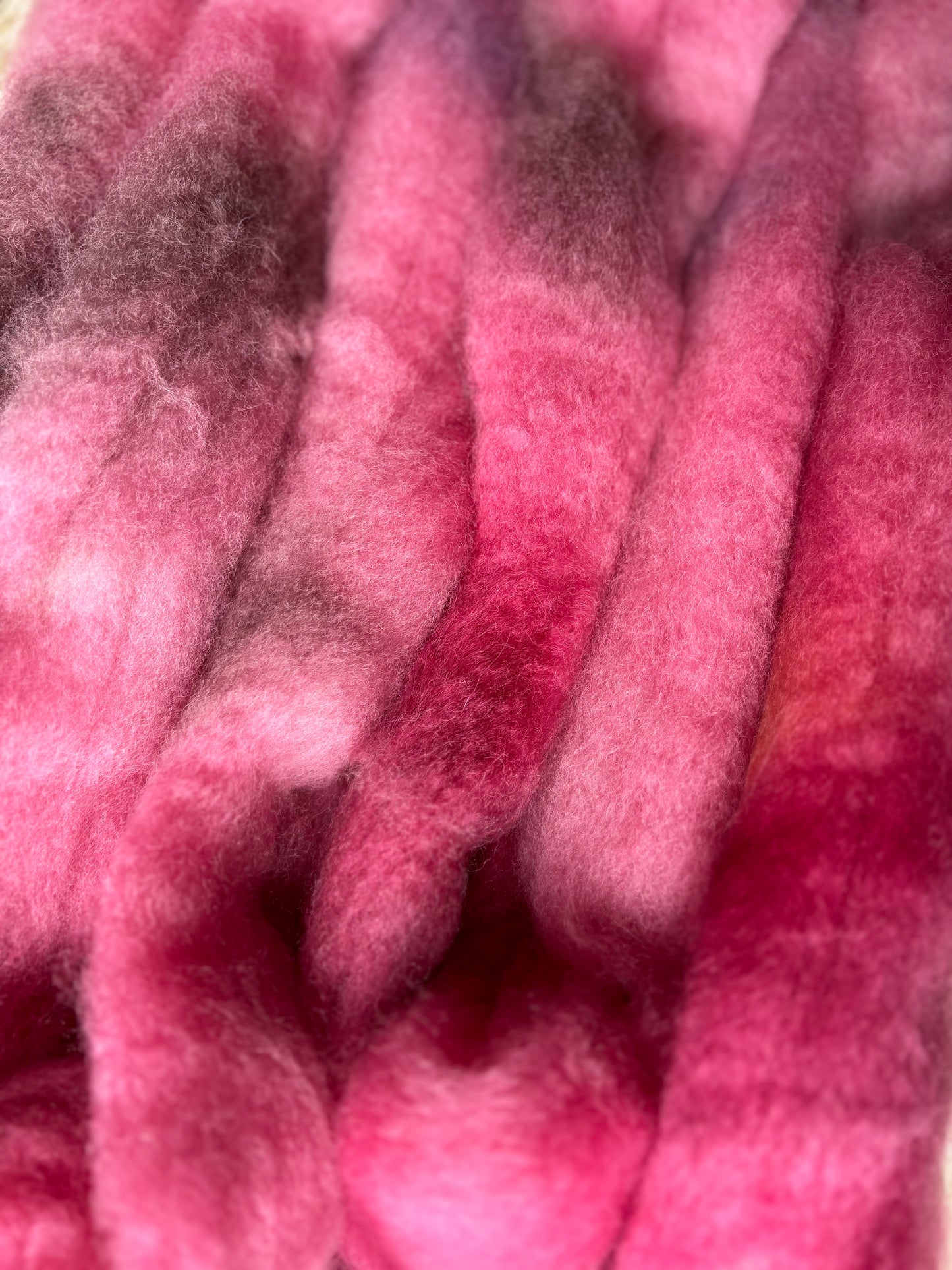 One of a Kind Batch - 100 grams of Spinning Fibre - Bluefaced Leicester Wool - 26 Micron - Hand Dyed Combed Top