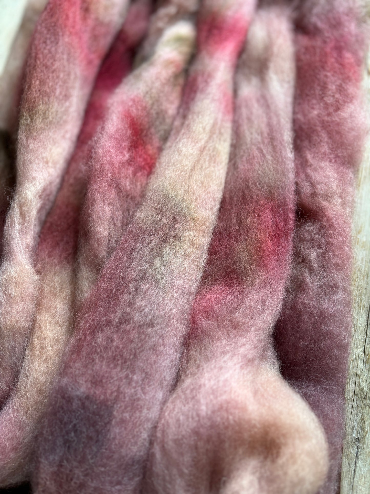 One of a Kind Batch - 100 grams of Spinning Fibre - Bluefaced Leicester Wool - 26 Micron - Hand Dyed Combed Top