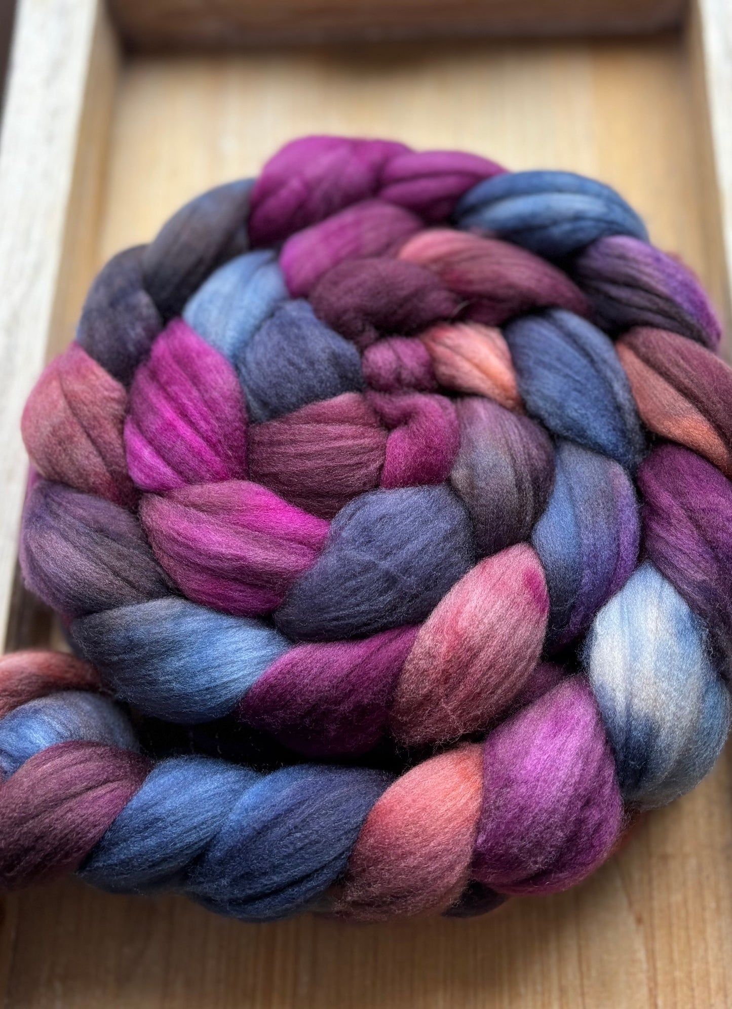 One of a Kind Batch - 100 grams of Spinning Fibre - Superwash Merino Wool 22 Micron - Hand Dyed Combed Top