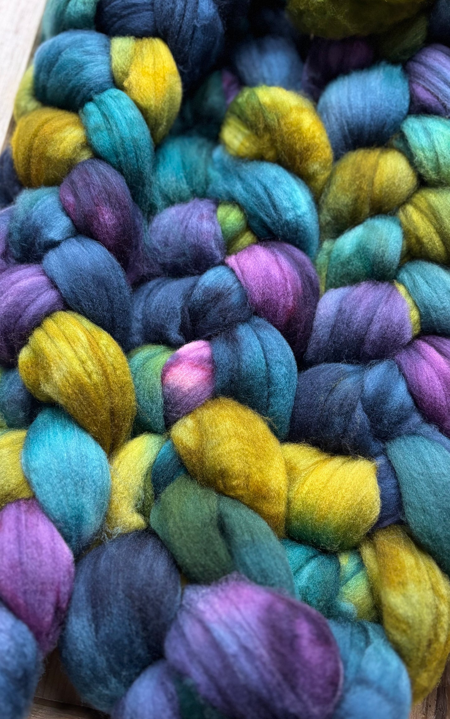 One of a Kind Batch - 100 grams of Spinning Fibre - Superwash Merino Wool 22 Micron - Hand Dyed Combed Top