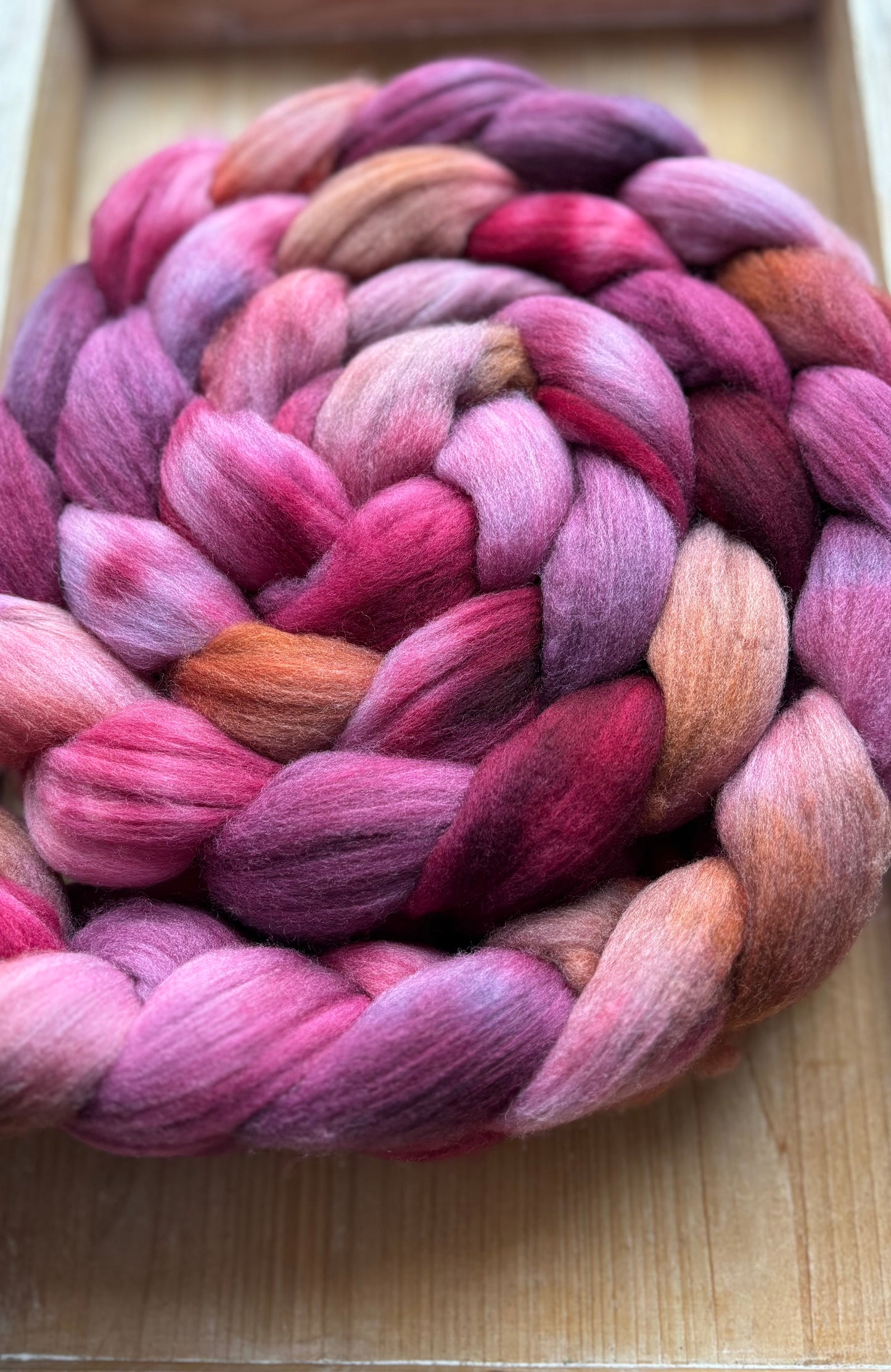 One of a Kind Batch - 100 grams of Spinning Fibre - Untreated Merino Wool 22 Micron - Hand Dyed Combed Top