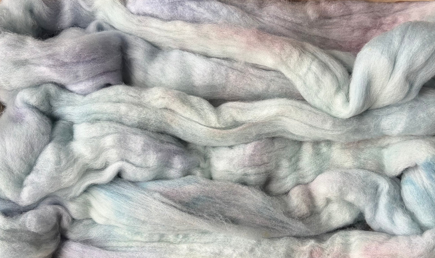 Untreated Merino Wool - 22 Micron - One of a Kind Batch - 100 grams of Spinning Fibre - Hand Dyed Combed Top
