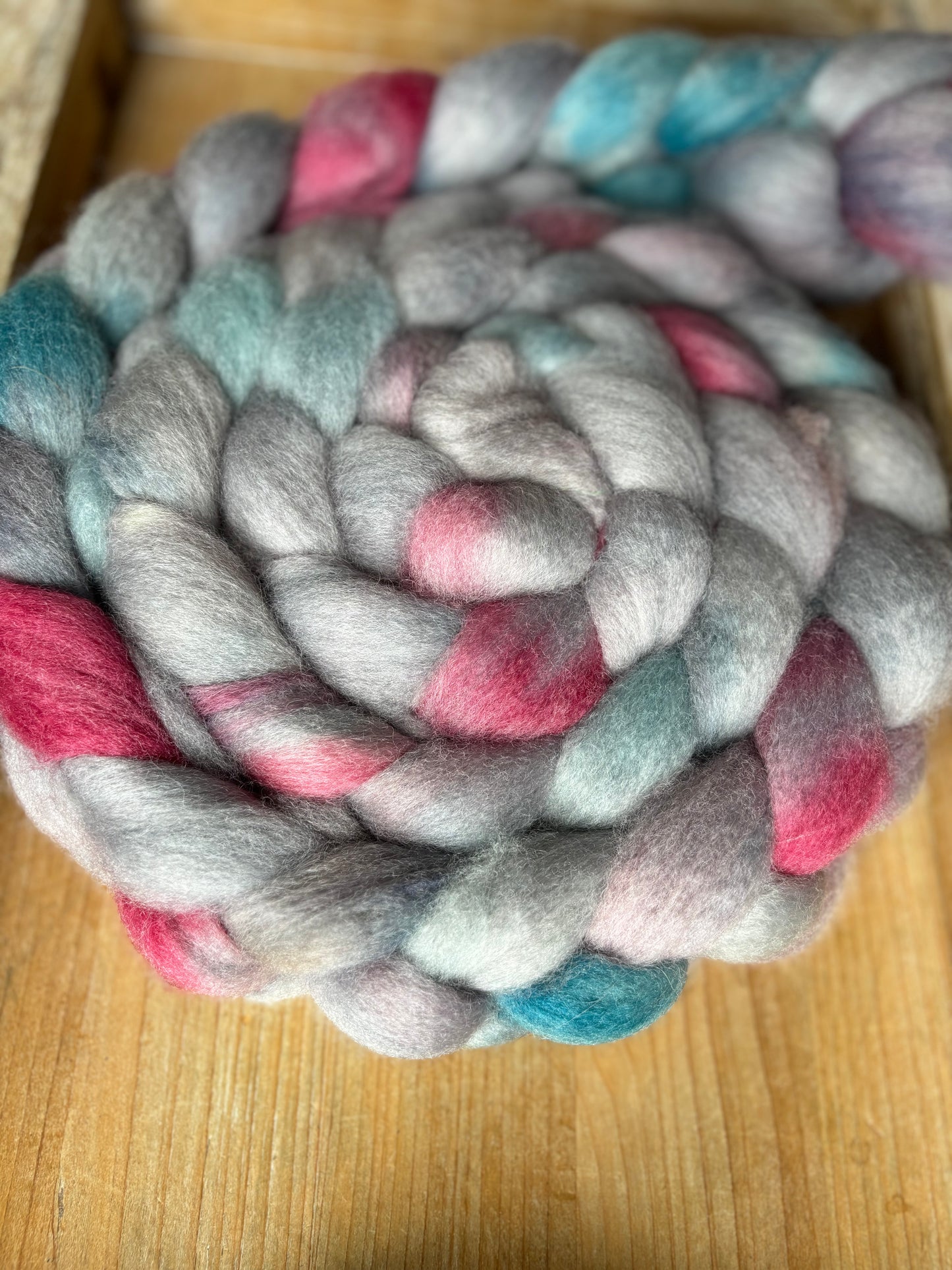 One of a Kind Batch - 100 grams of Spinning Fibre - Bluefaced Leicester Wool - 26 Micron - Hand Dyed Combed Top