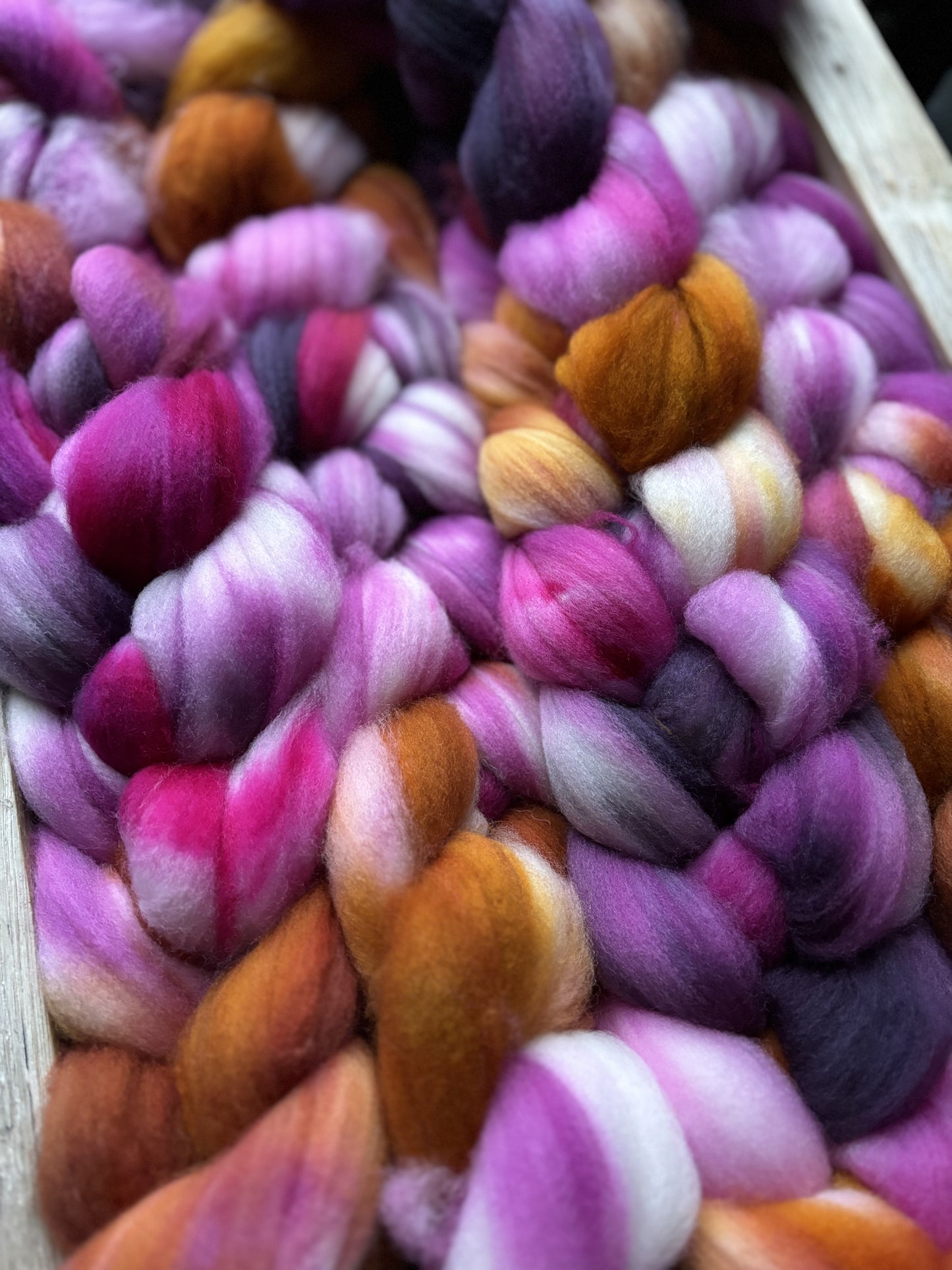 One of a Kind Batch - 100 grams of Spinning Fibre - Superwash Merino Wool 22 Micron - Hand Dyed Combed Top