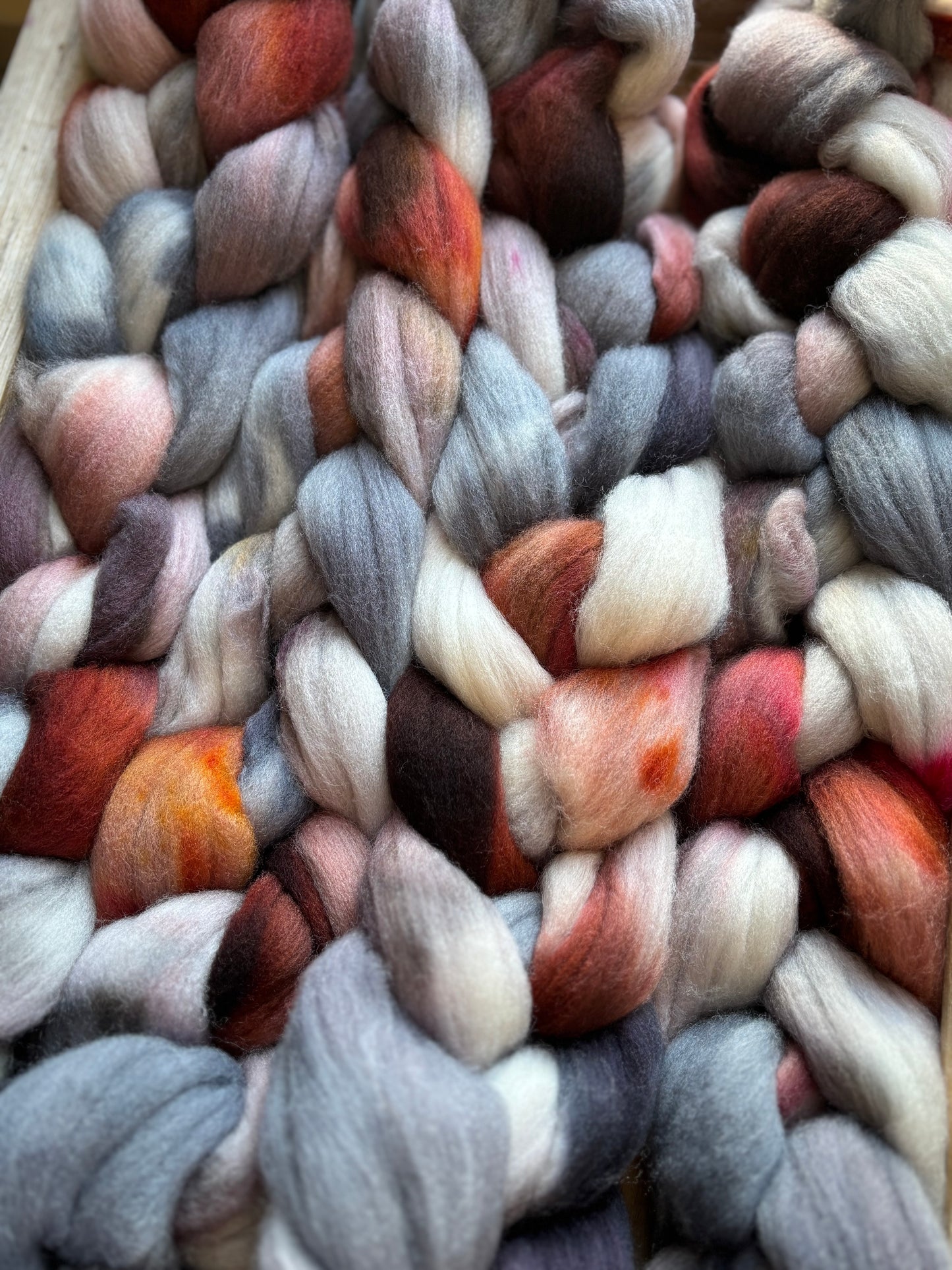 One of a Kind Batch - 100 grams of Spinning Fibre - 100% Targhee - 23 Micron - Hand Dyed Combed Top