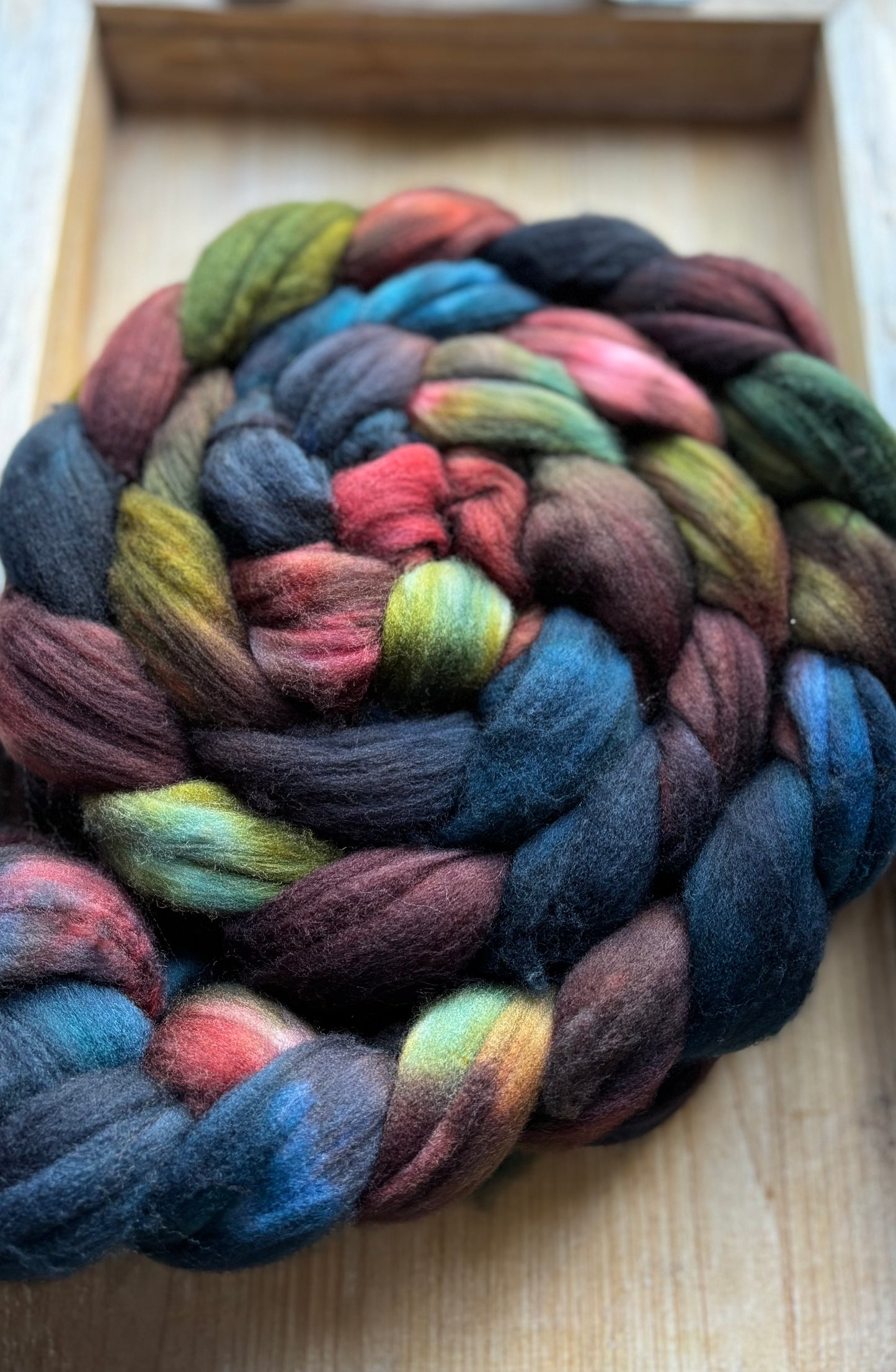 One of a Kind Batch - 100 grams of Spinning Fibre - Superwash Merino Wool 22 Micron - Hand Dyed Combed Top