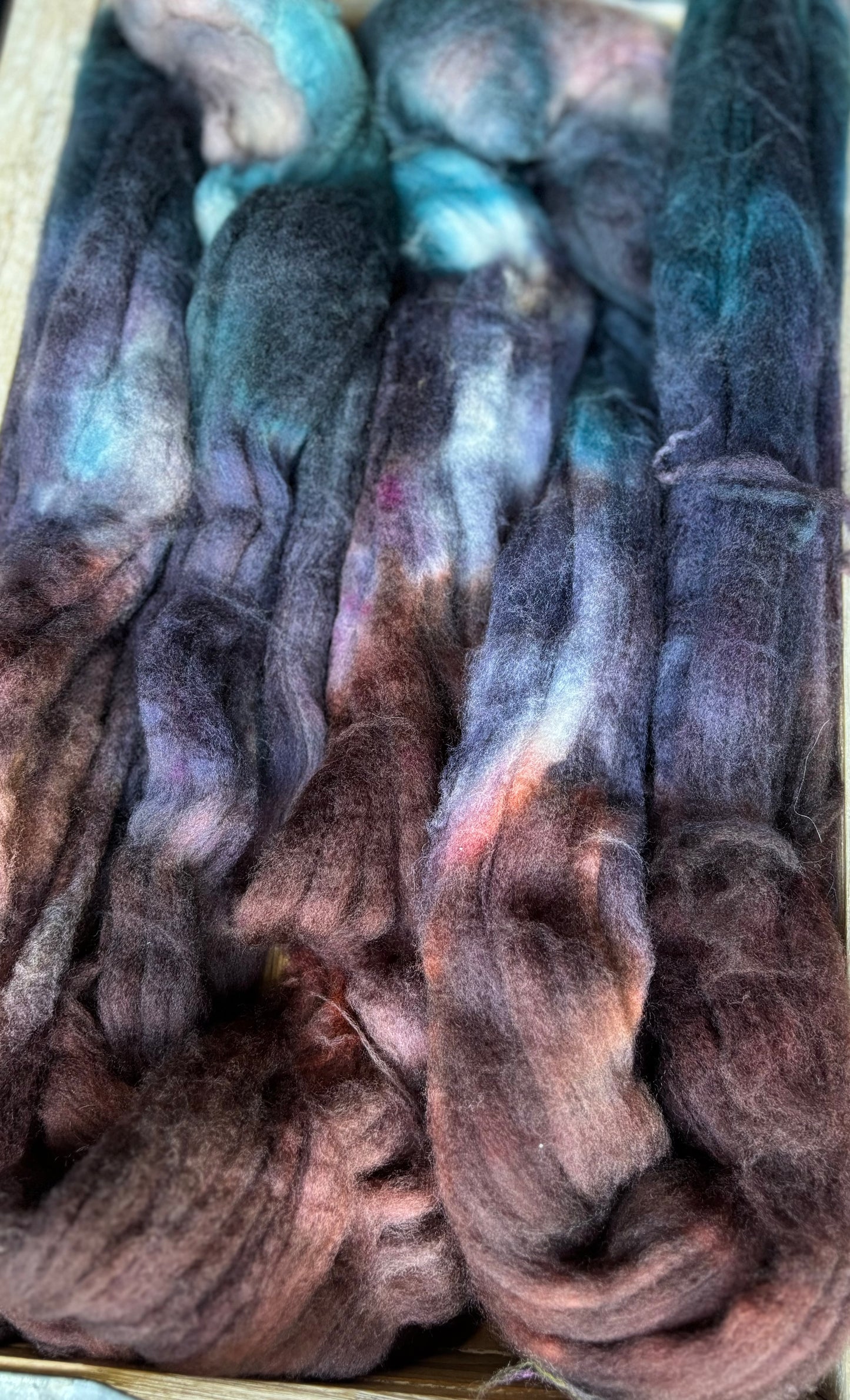 One of a Kind Batch - 100 grams of Spinning Fibre - Superwash Merino Wool 22 Micron - Hand Dyed Combed Top