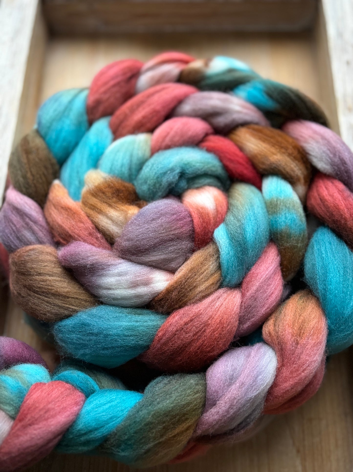One of a Kind Batch - 100 grams of Spinning Fibre - 100% Targhee - 23 Micron - Hand Dyed Combed Top