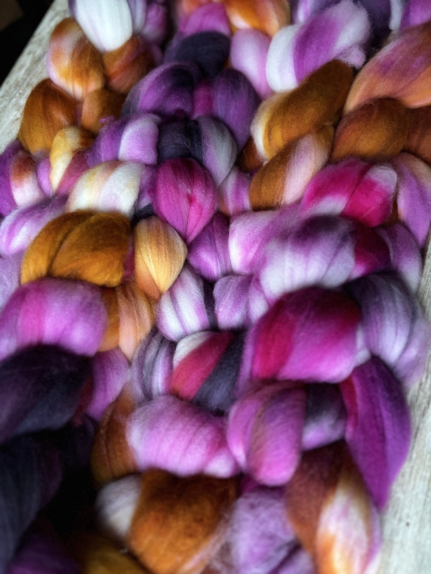 One of a Kind Batch - 100 grams of Spinning Fibre - Superwash Merino Wool 22 Micron - Hand Dyed Combed Top