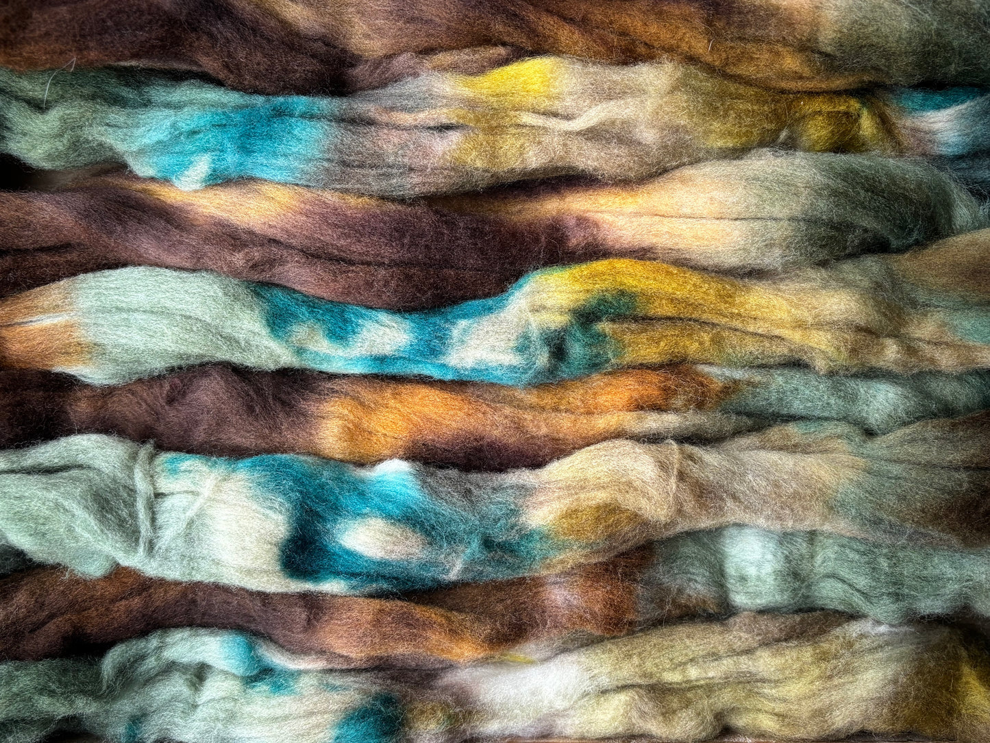 Set of 3 Braids - One of a Kind Batch - 100 grams of Spinning Fibre Each - 100% Targhee - 23 Micron - Hand Dyed Combed Top
