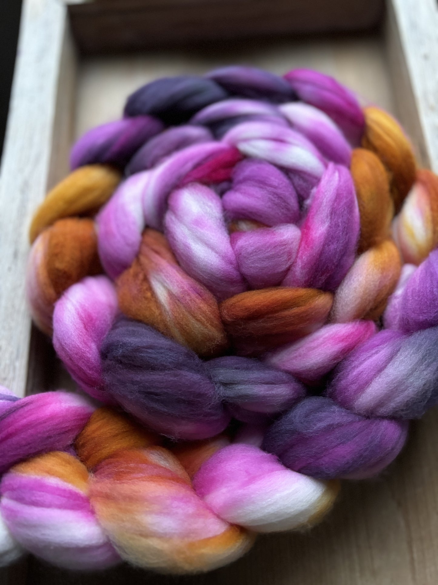 One of a Kind Batch - 100 grams of Spinning Fibre - Superwash Merino Wool 22 Micron - Hand Dyed Combed Top