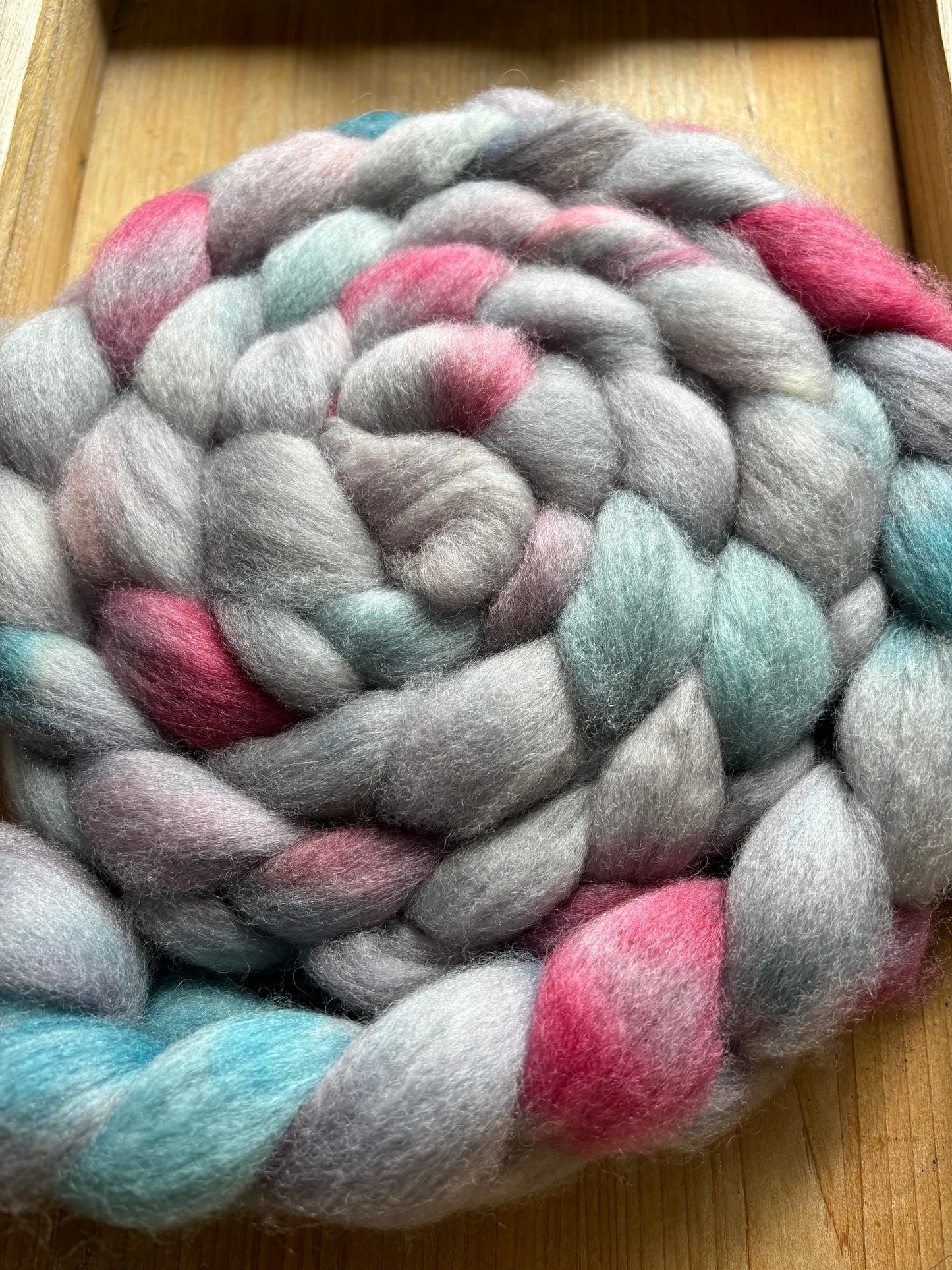 One of a Kind Batch - 100 grams of Spinning Fibre - Bluefaced Leicester Wool - 26 Micron - Hand Dyed Combed Top