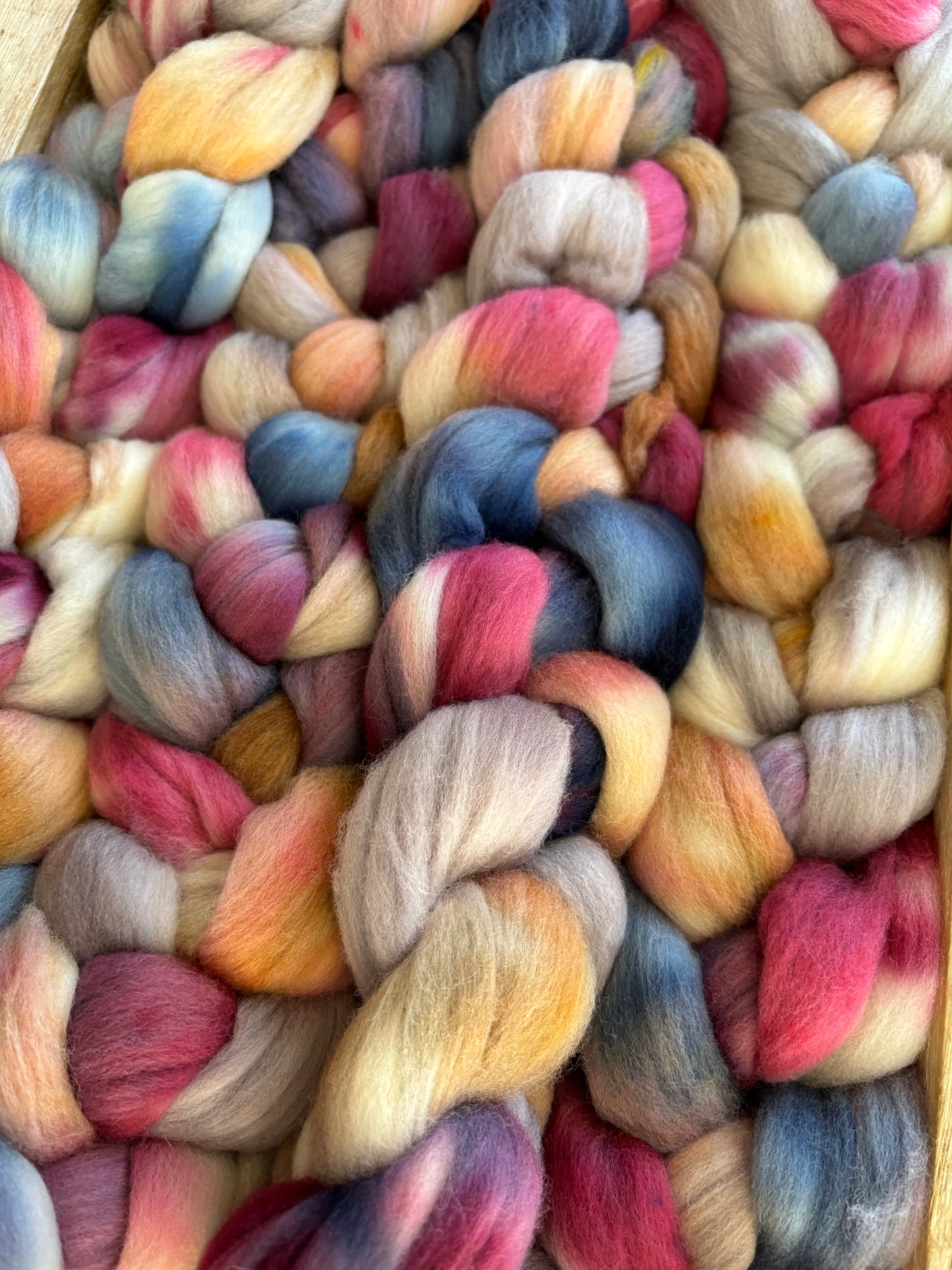 One of a Kind Batch - 100 grams of Spinning Fibre - Untreated Merino Wool 22 Micron - Hand Dyed Combed Top