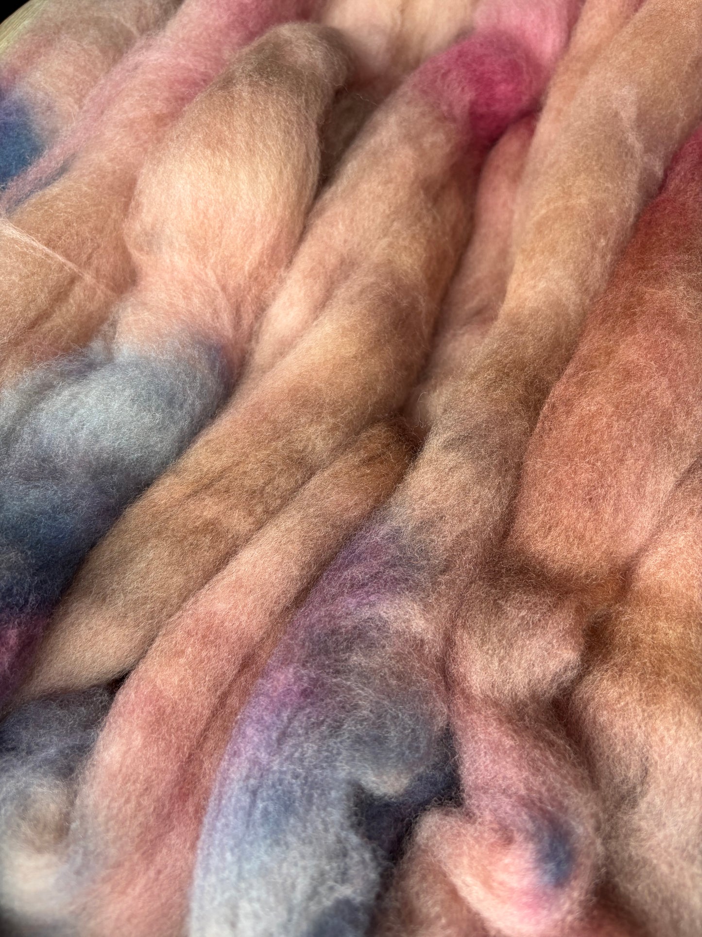 One of a Kind Batch - 100 grams of Spinning Fibre - 100% Polwarth - 22 Micron - Hand Dyed Combed Top