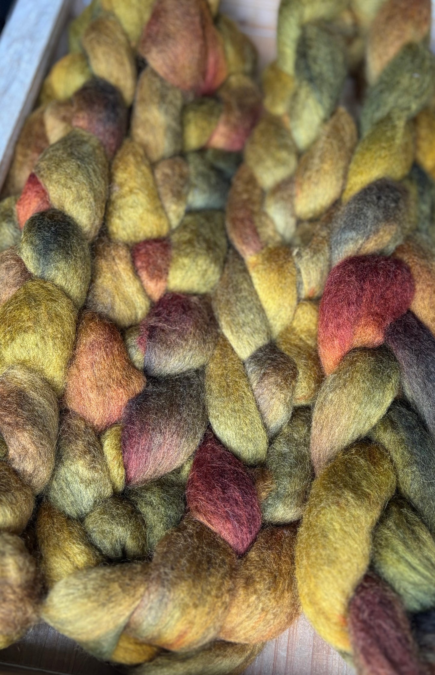 One of a Kind Batch - 100 grams of Spinning Fibre - Bluefaced Leicester Wool - 26 Micron - Hand Dyed Combed Top