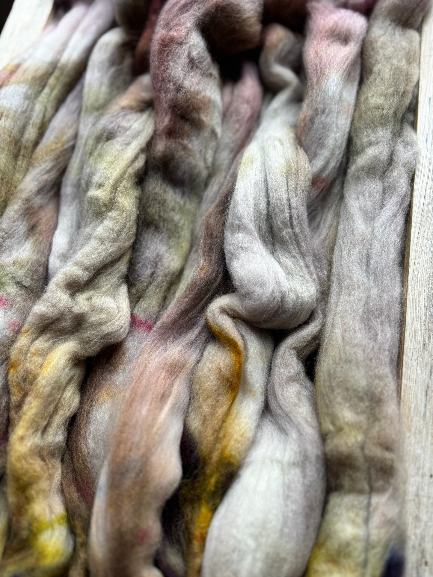 One of a Kind Batch - 100 grams of Spinning Fibre - Untreated Merino Wool 22 Micron - Hand Dyed Combed Top