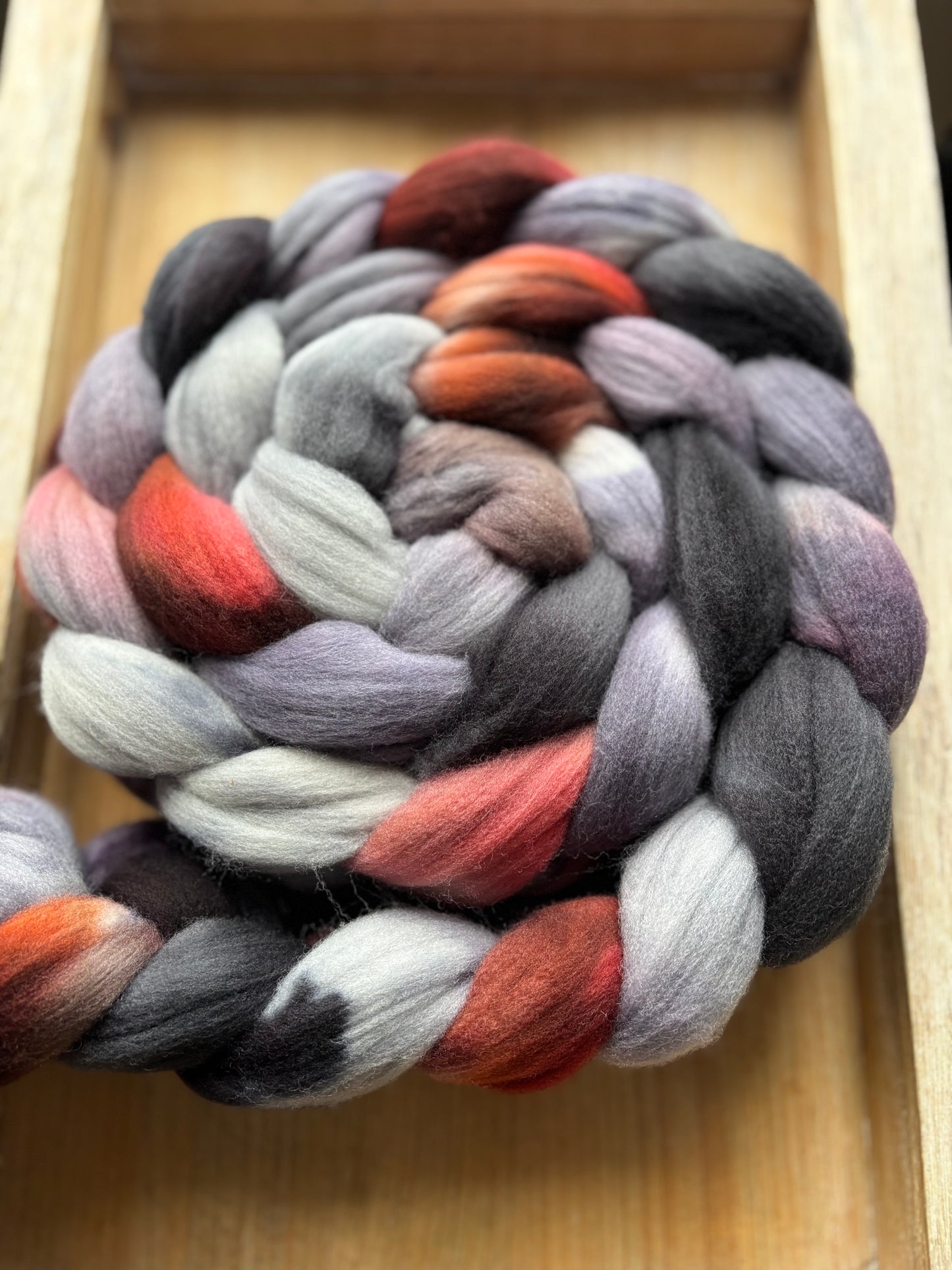 One of a Kind Batch - 100 grams of Spinning Fibre - 100% Targhee - 23 Micron - Hand Dyed Combed Top