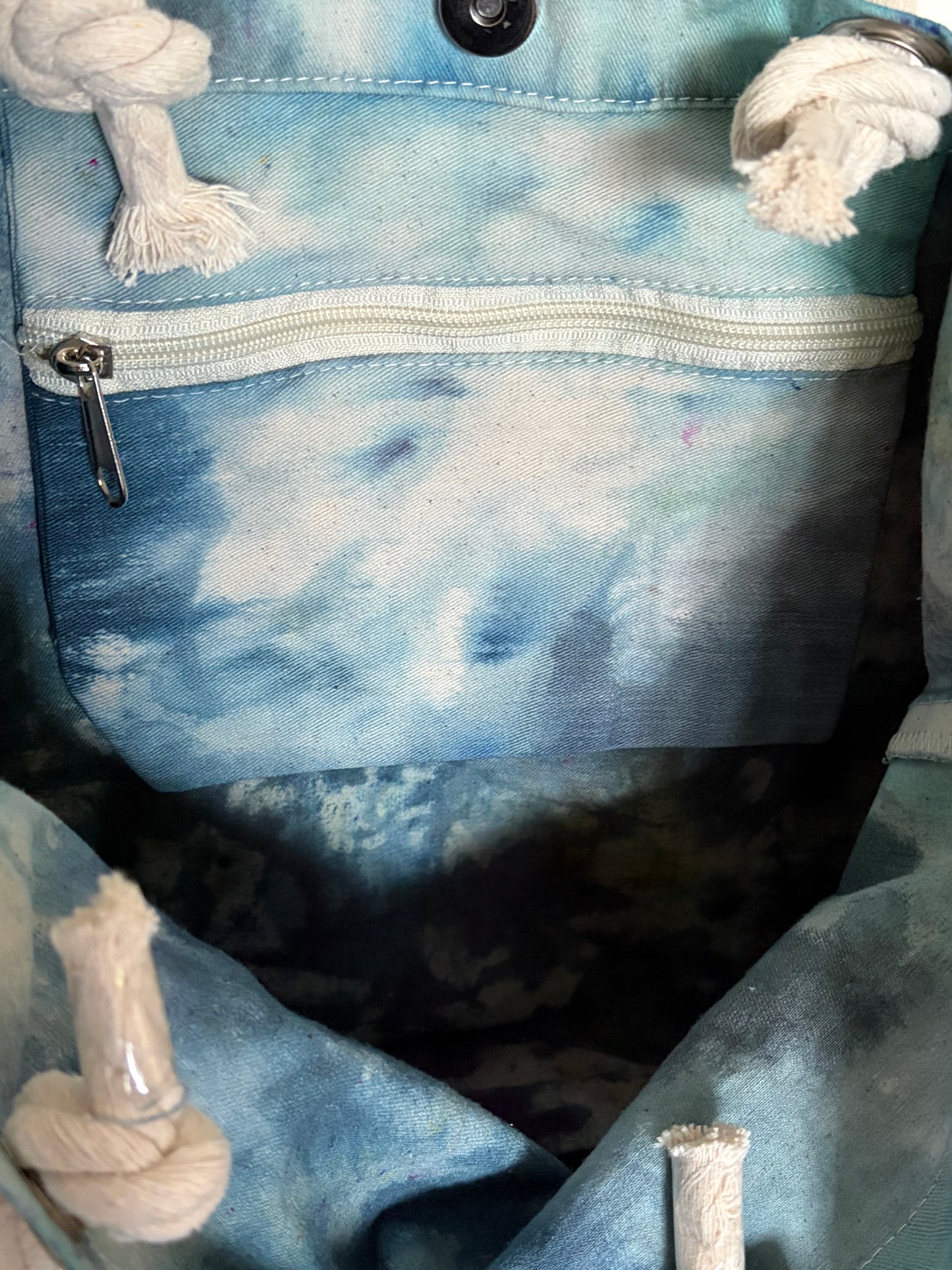 Ice Dyed Cotton Tote Bag