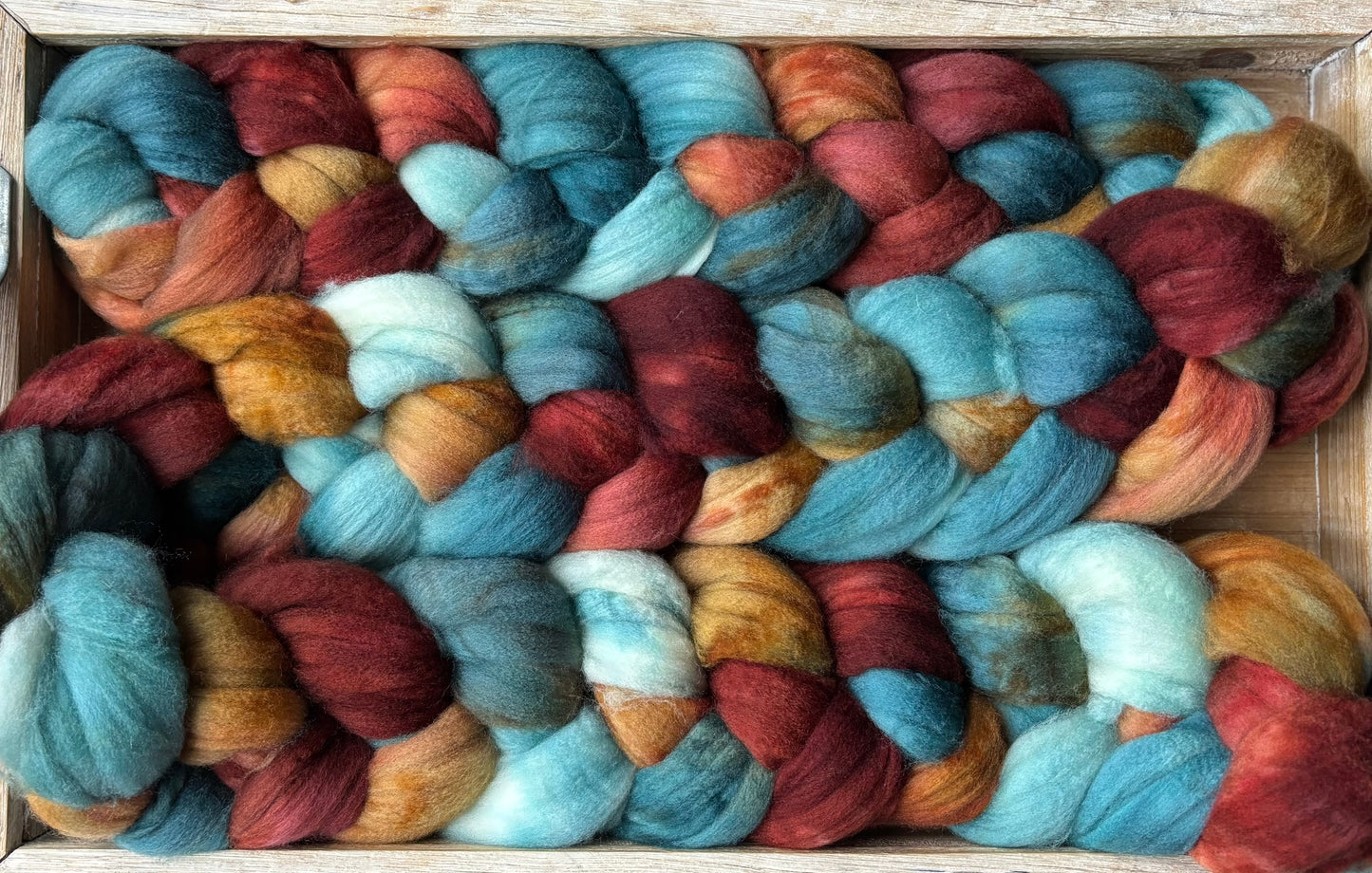 One of a Kind Batch - 100 grams of Spinning Fibre - Superwash Merino Wool 22 Micron - Hand Dyed Combed Top