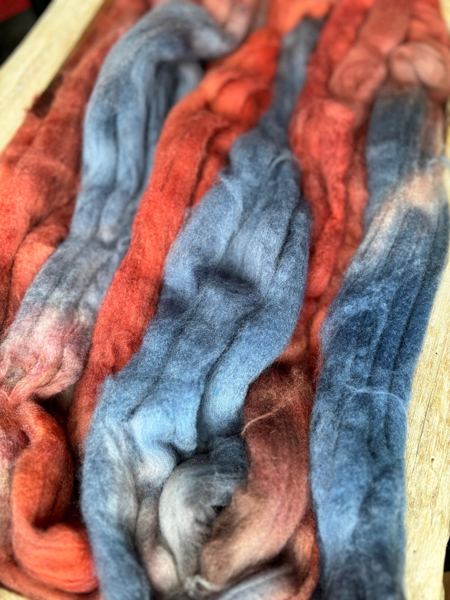 One of a Kind Batch - 100 grams of Spinning Fibre - 80% Superwash Merino Wool/ 20% Nylon - 22.5 Micron - Hand Dyed Combed Top
