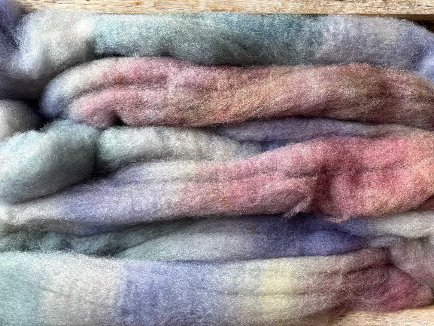 One of a Kind Batch - 100 grams of Spinning Fibre - Bluefaced Leicester Wool - 26 Micron - Hand Dyed Combed Top