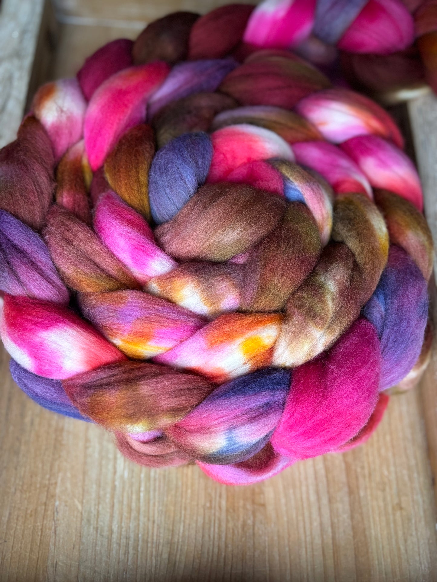 One of a Kind Batch - 100 grams of Spinning Fibre - 100% Targhee - 23 Micron - Hand Dyed Combed Top