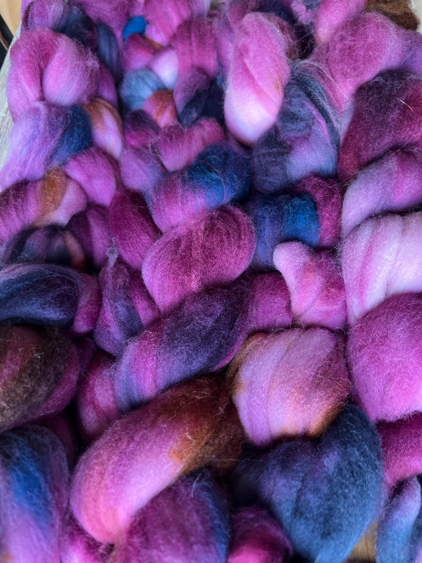 One of a Kind Batch - 100 grams of Spinning Fibre - Superwash Merino Wool 22 Micron - Hand Dyed Combed Top