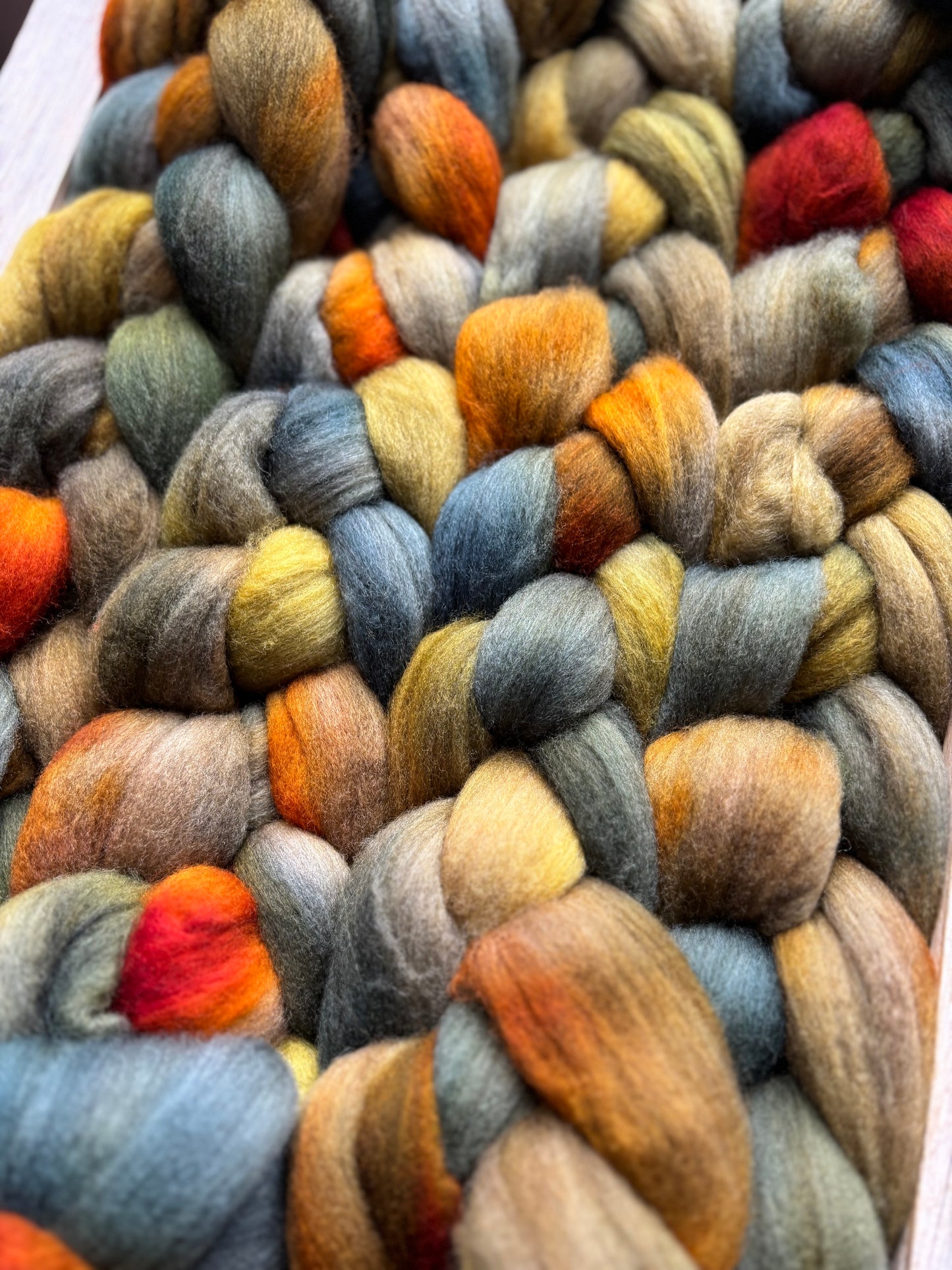One of a Kind Batch - 100 grams of Spinning Fibre - Untreated Merino Wool 22 Micron - Hand Dyed Combed Top