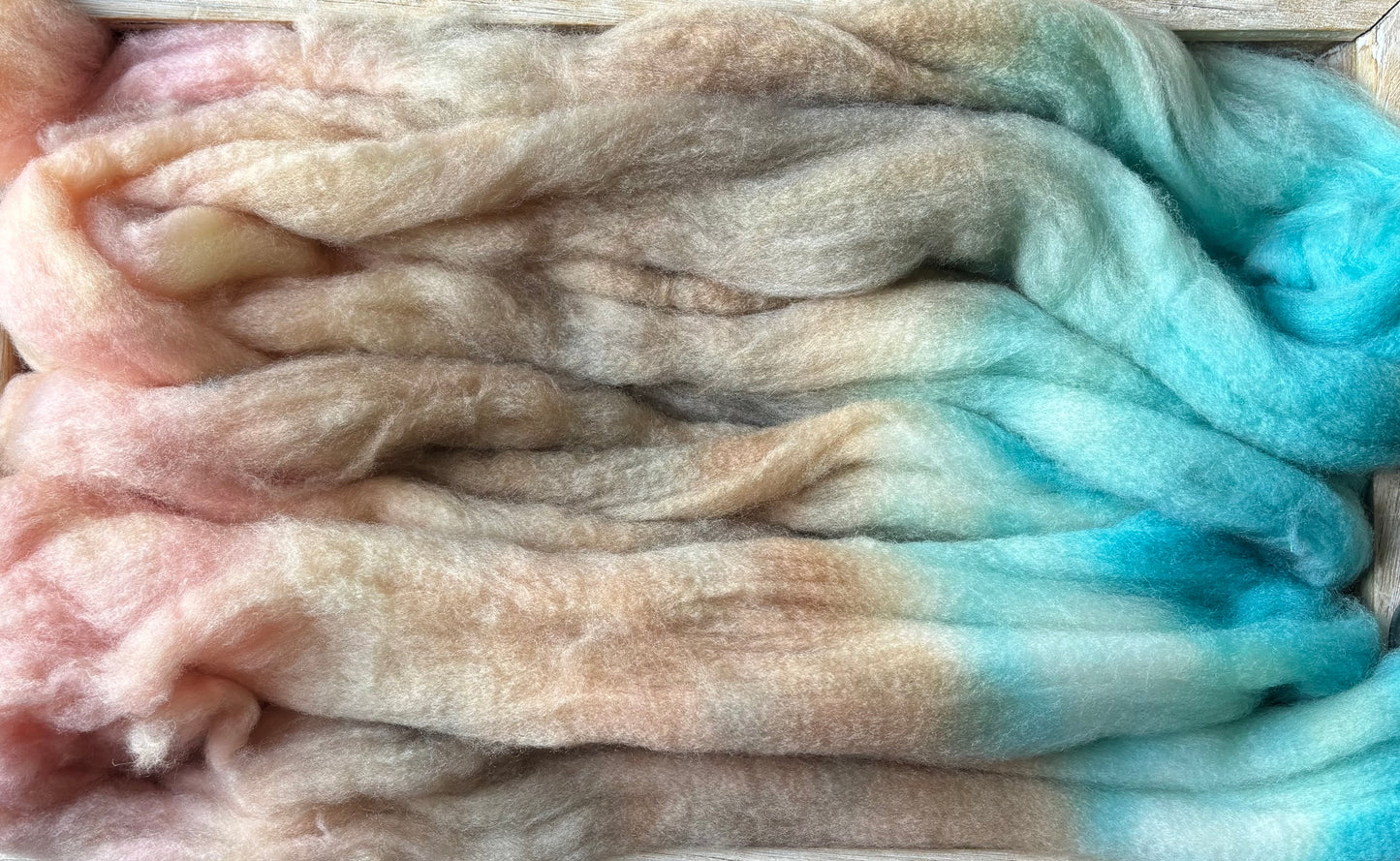 One of a Kind Batch - 100 grams of Spinning Fibre - 80% Superwash Merino Wool/ 20% Nylon - 22.5 Micron - Hand Dyed Combed Top