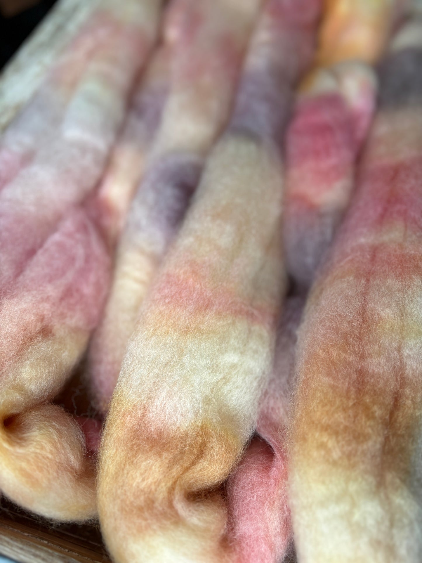 One of a Kind Batch - 100 grams of Spinning Fibre - Bluefaced Leicester Wool - 26 Micron - Hand Dyed Combed Top