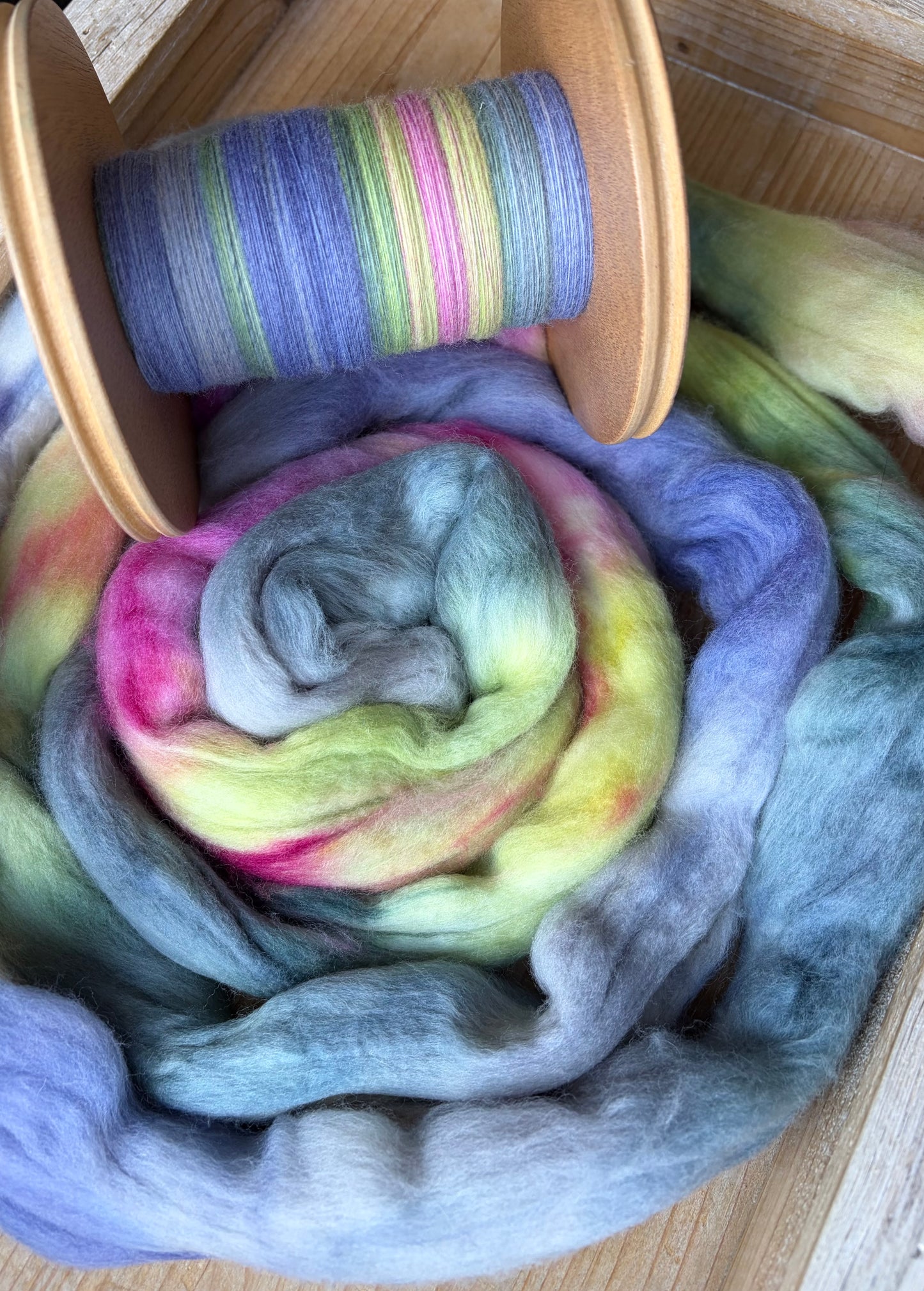 Untreated Merino Wool - 22 Micron - One of a Kind Batch - 100 grams of Spinning Fibre - Hand Dyed Combed Top
