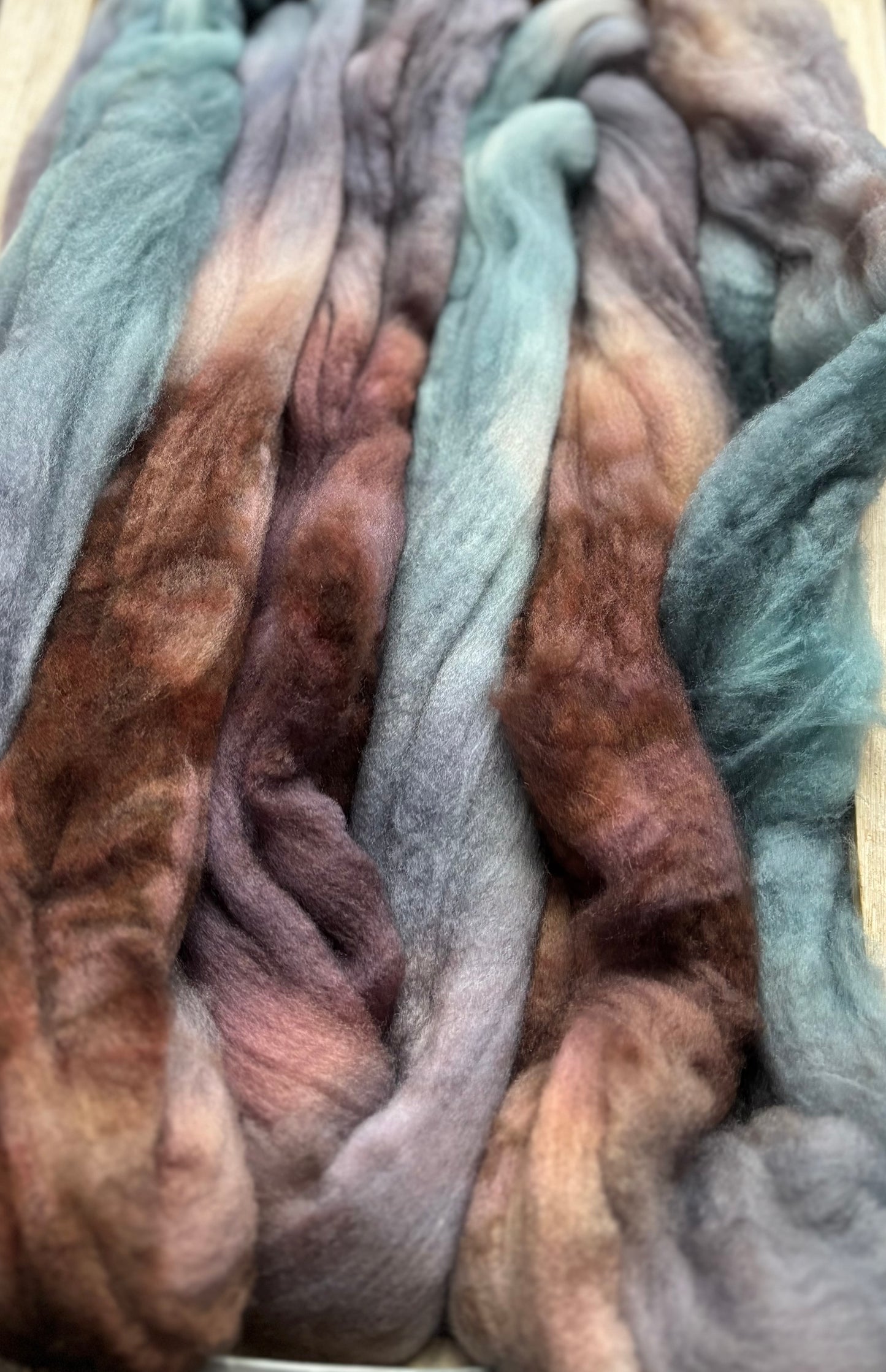 One of a Kind Batch - 100 grams of Spinning Fibre - Superwash Merino Wool 22 Micron - Hand Dyed Combed Top
